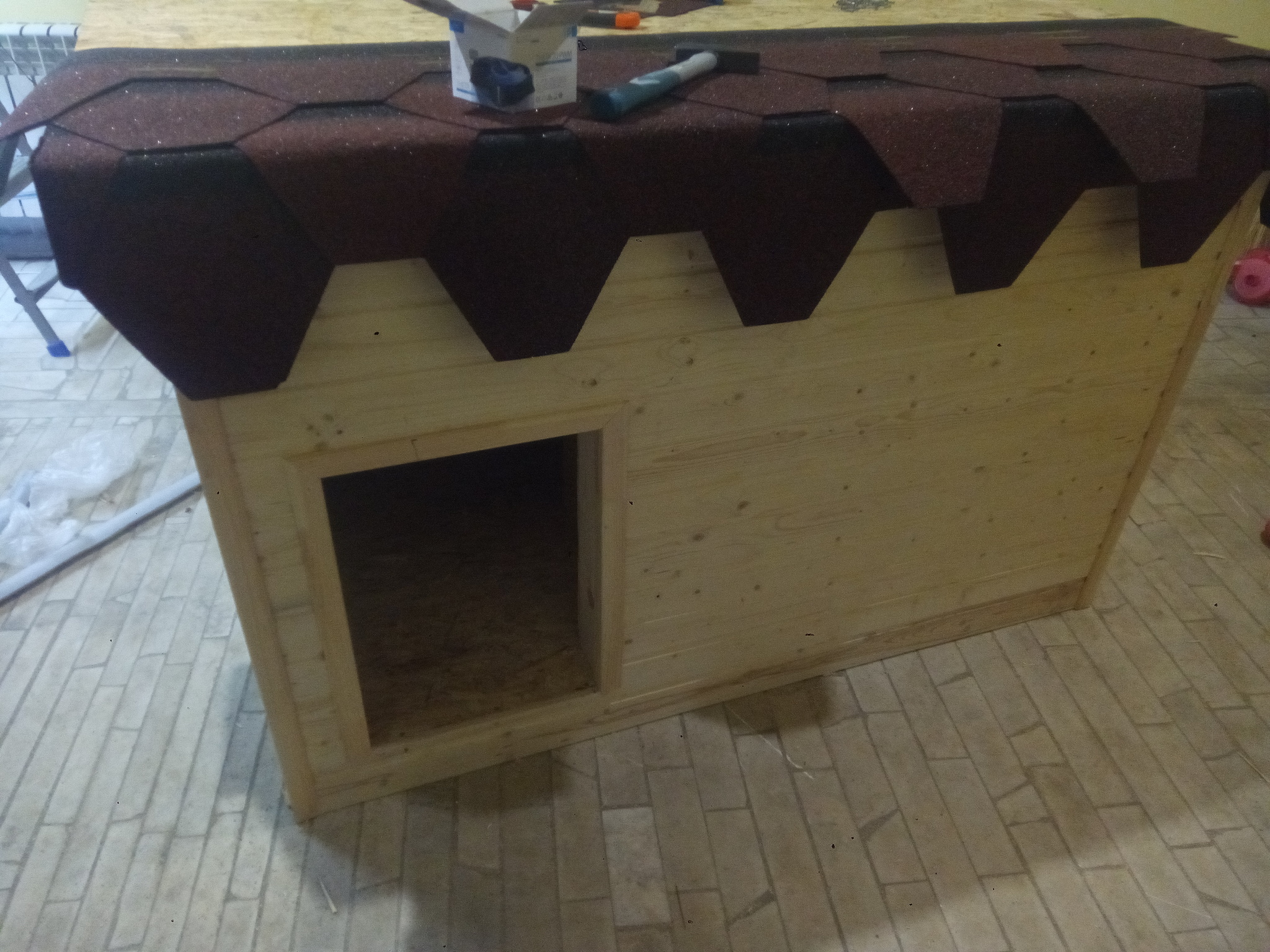 Do-it-yourself dog house or manager at a construction site - My, With your own hands, Booth, Dog, Incompetence, Dream, Longpost, Needlework with process