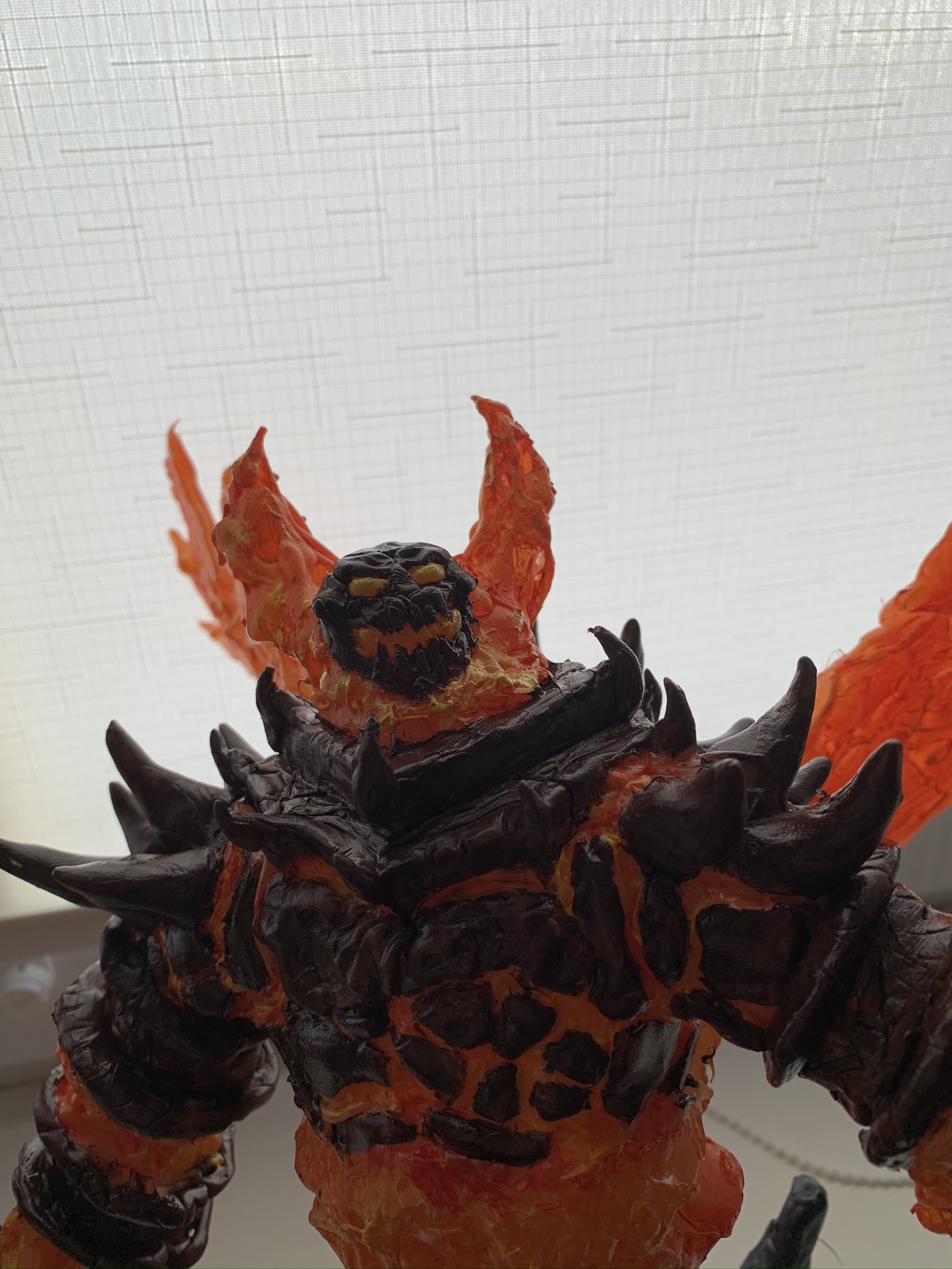 Ragnaros from World of Warcraft - My, Handmade, Figurines, Ragnaros, Warcraft, Sculpture, Longpost, Video