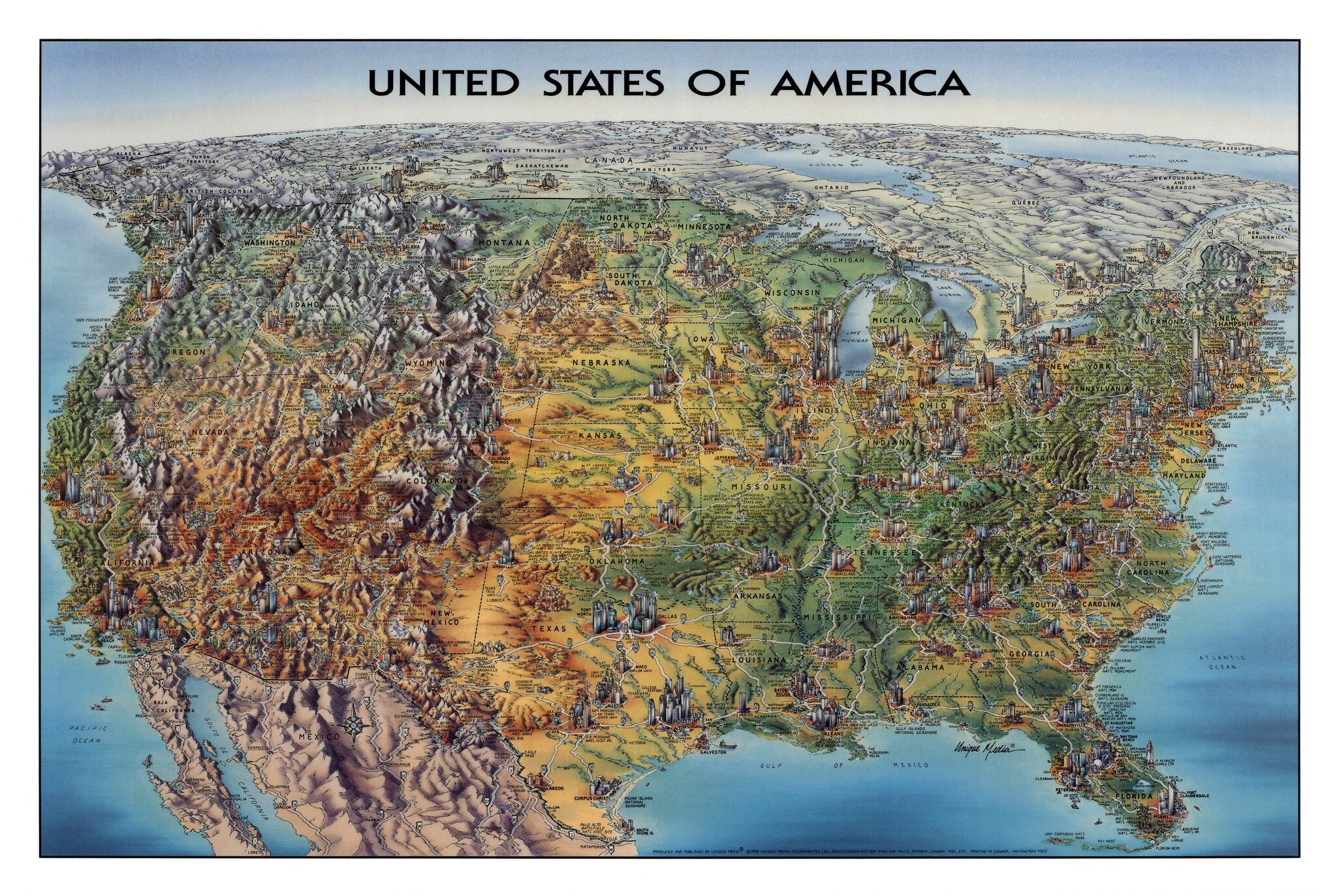 Maps from Unique Media Inc. (First part) - Cards, Interesting, USA, Geography, Longpost