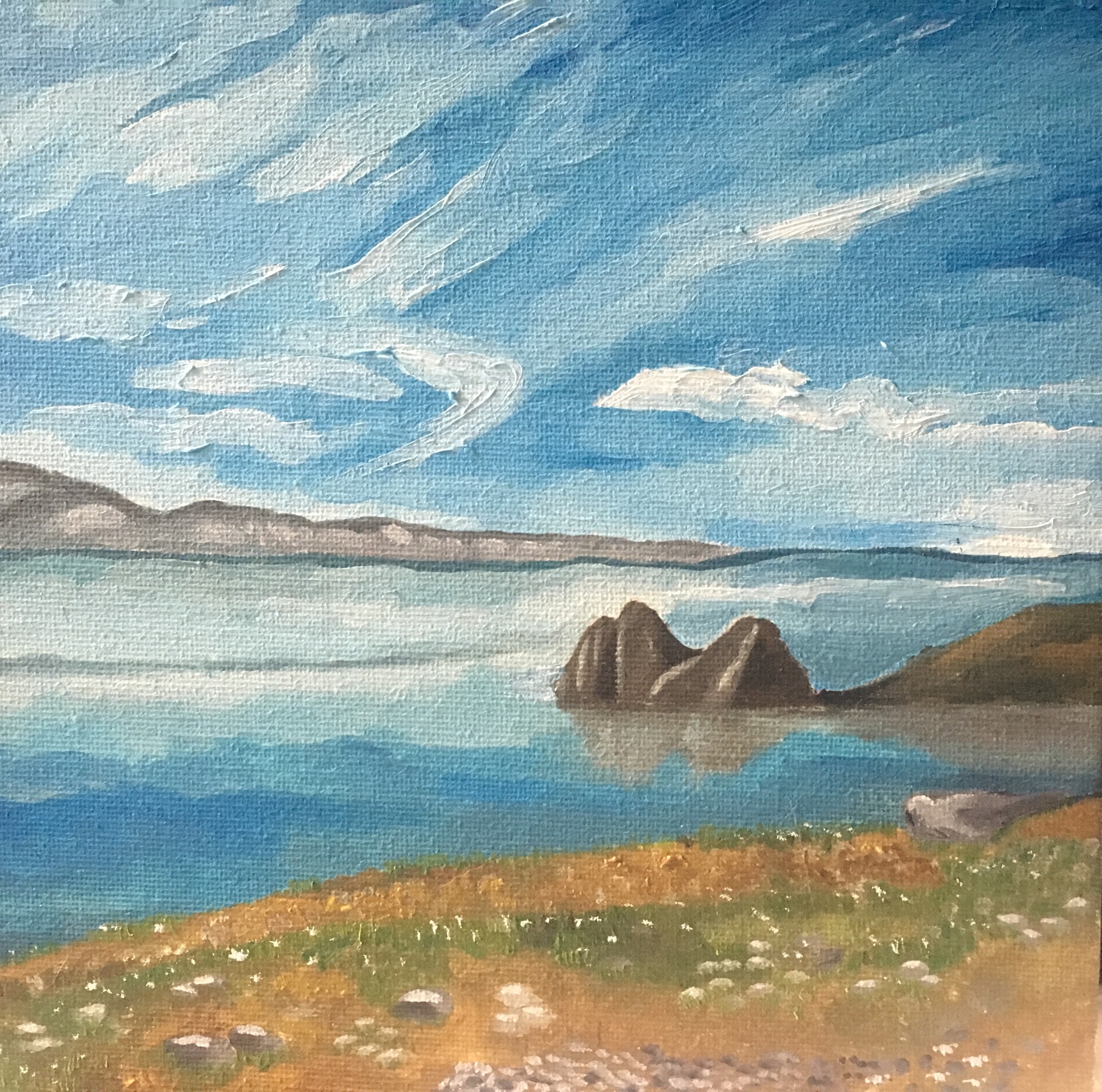 Baikal - My, Beginner artist, Baikal, Oil painting, Painting