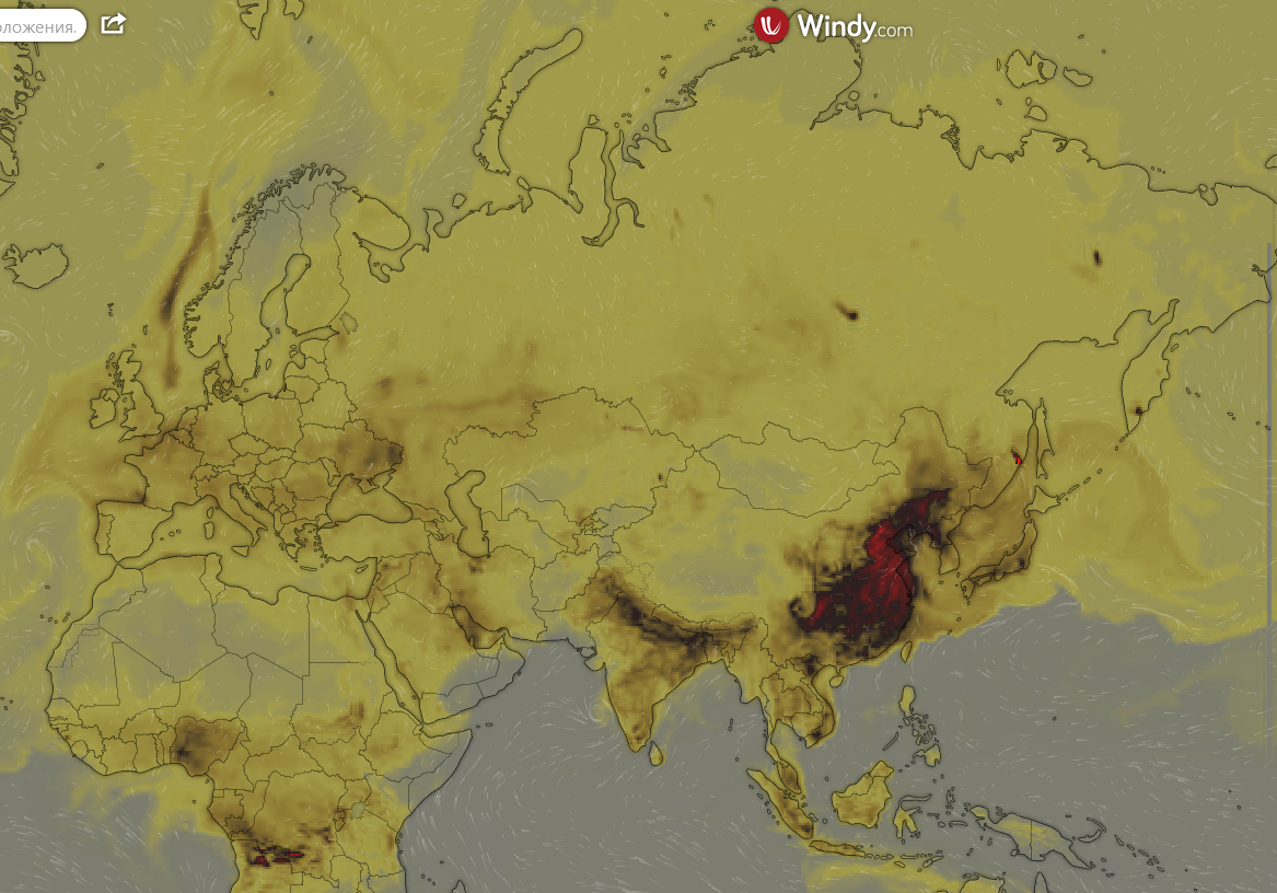 Carbon monoxide concentration - Carbon monoxide, World map, Nature, Fire, Khabarovsk region, Longpost