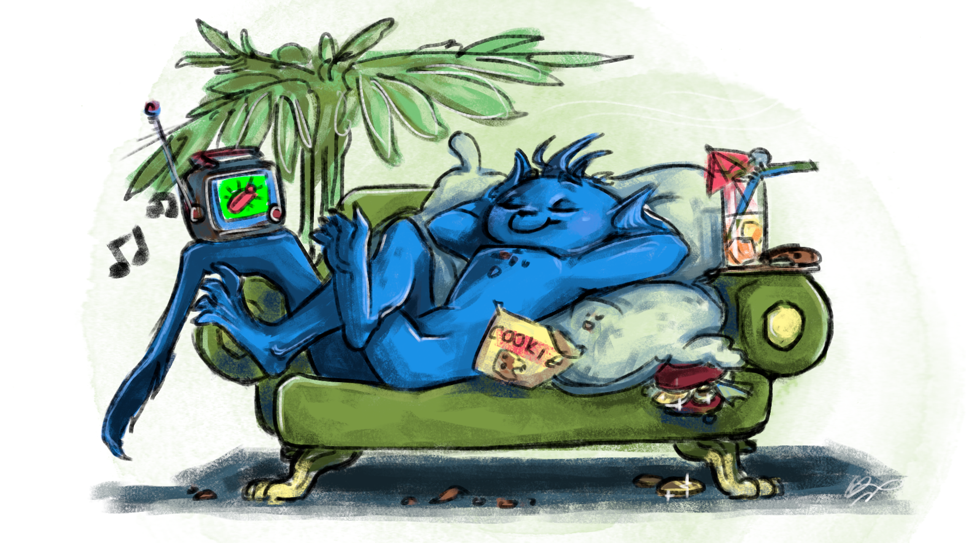 Character of one cute artist :) - My, The Dragon, TV set, Cookies