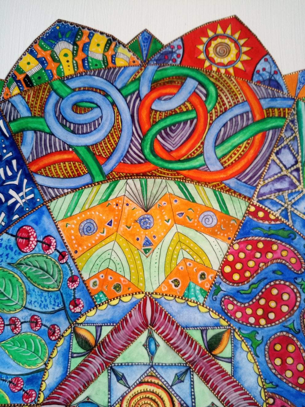 It is not difficult - My, Mandala, Creation, Painting, Watercolor, Painting, Longpost, Needlework with process