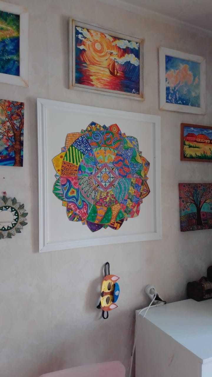 It is not difficult - My, Mandala, Creation, Painting, Watercolor, Painting, Longpost, Needlework with process