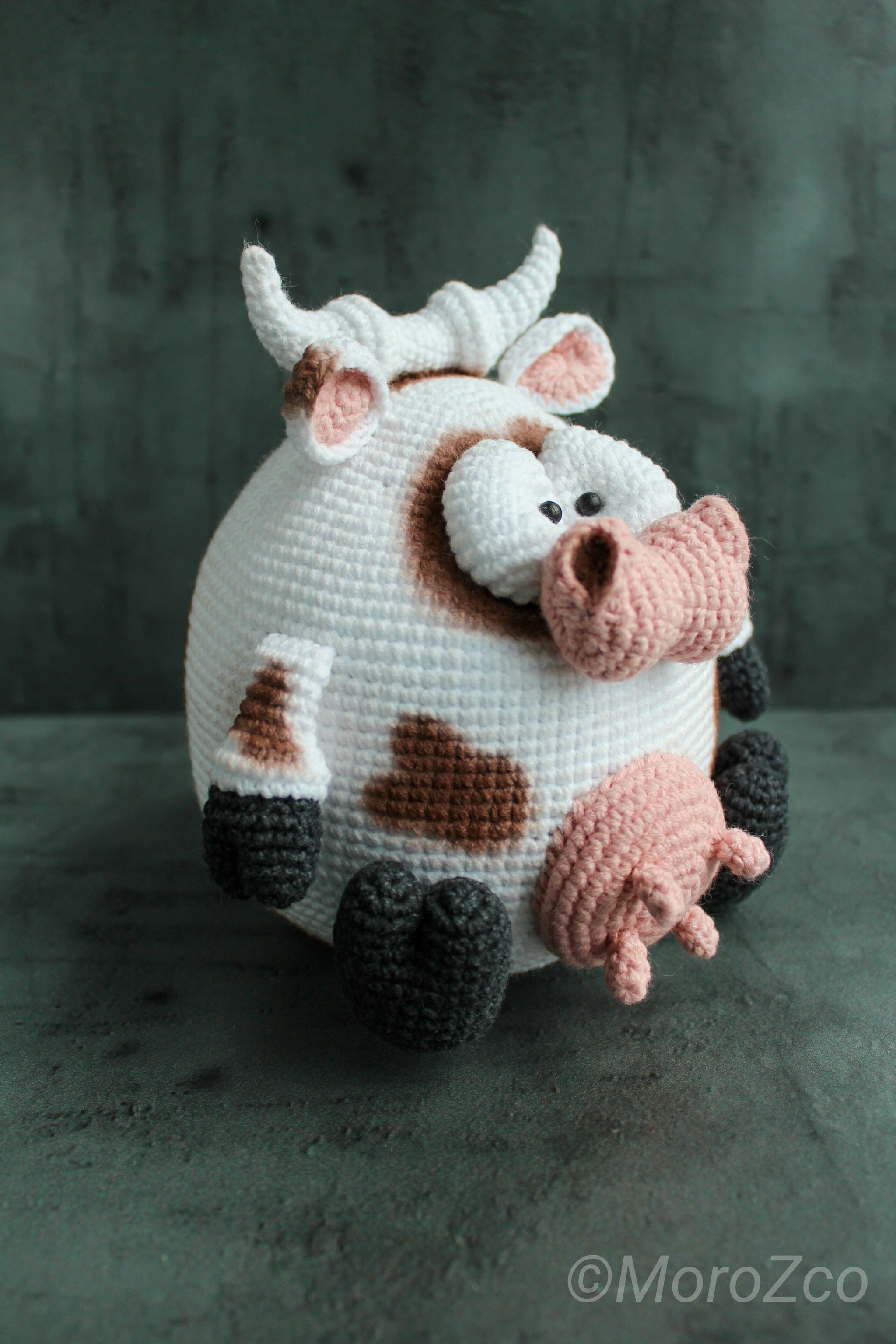 Mooooooo - My, Amigurumi, Crochet, Knitted toys, Cow, Longpost, Needlework without process