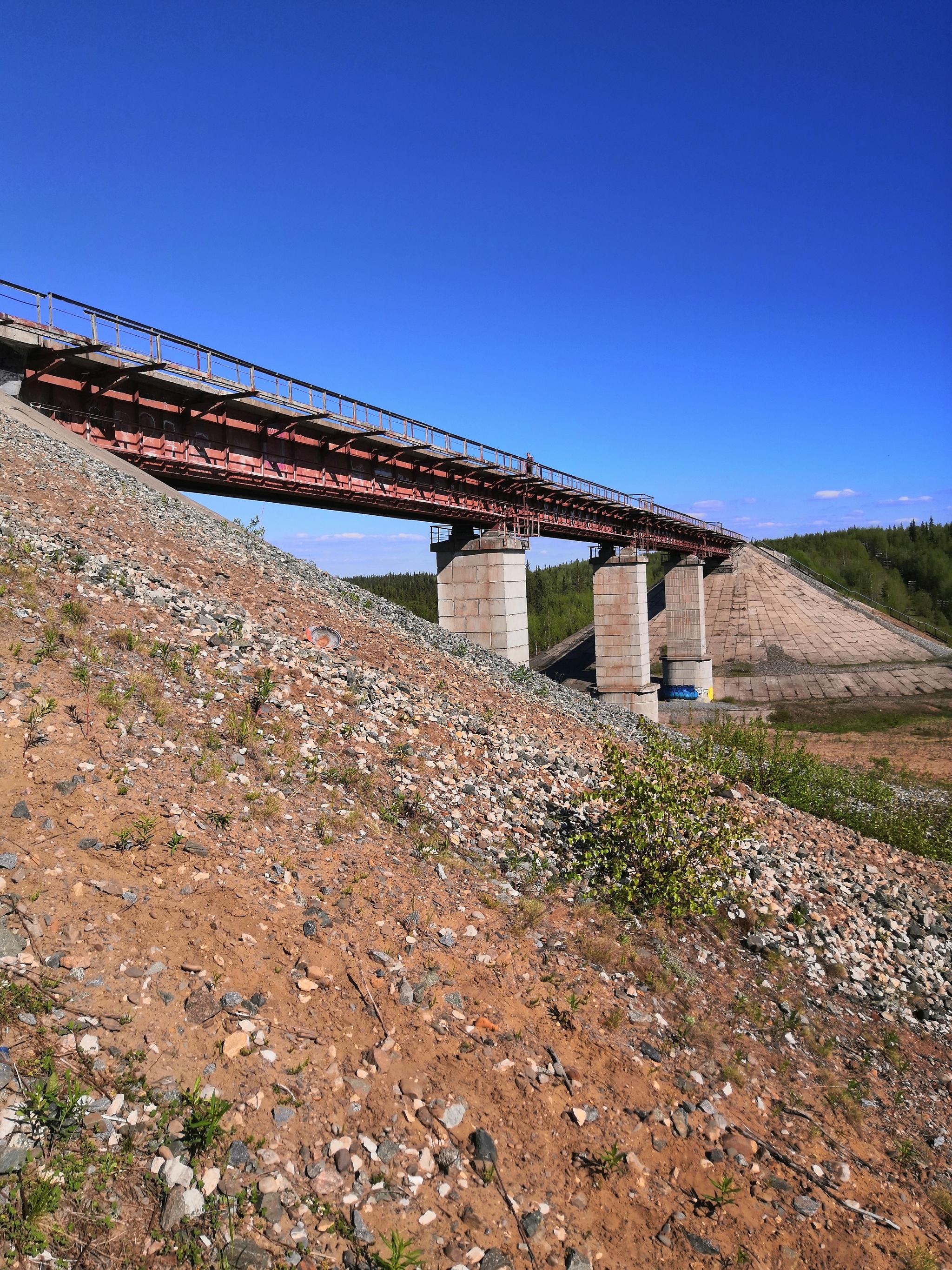 For railway builders. bridge in Usinsk - My, Bridge, Builders