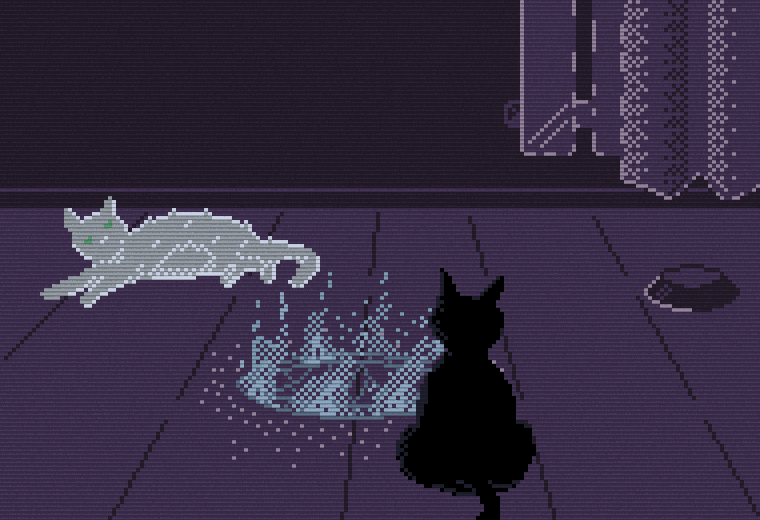 Cats and portal - My, Pixel Art, Pixel, Art