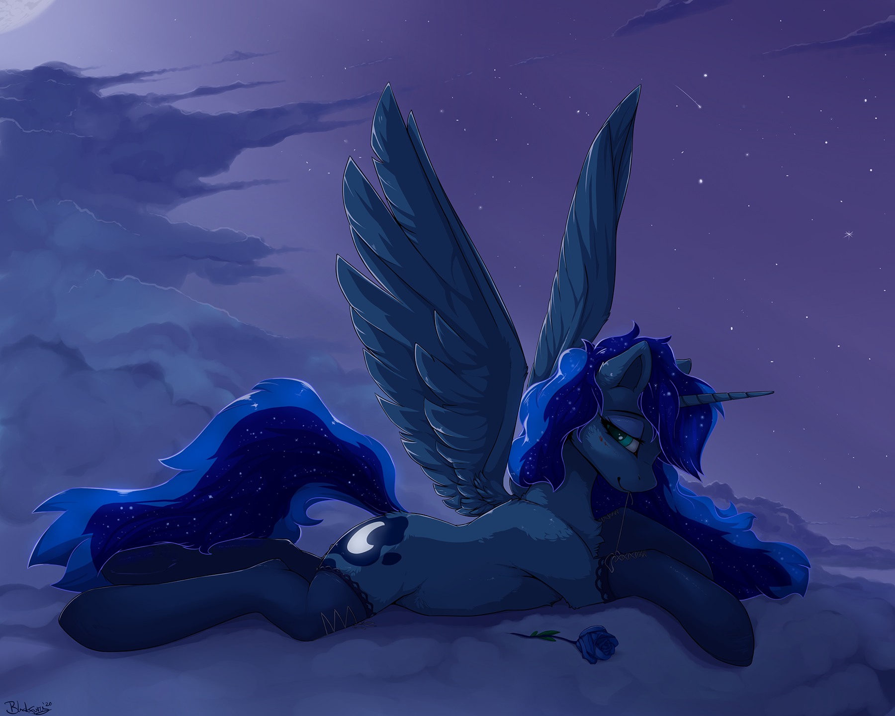 On The Cloud - My Little Pony, Princess Luna, MLP Edge, MLP Носочки, Blackkaries