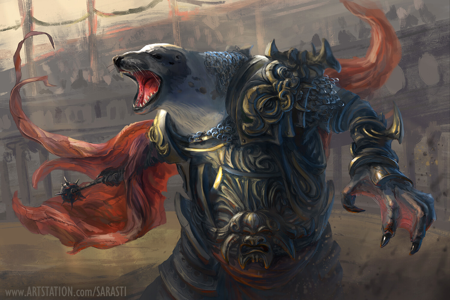 Gladiator - Furry, Leopard seal, GIF