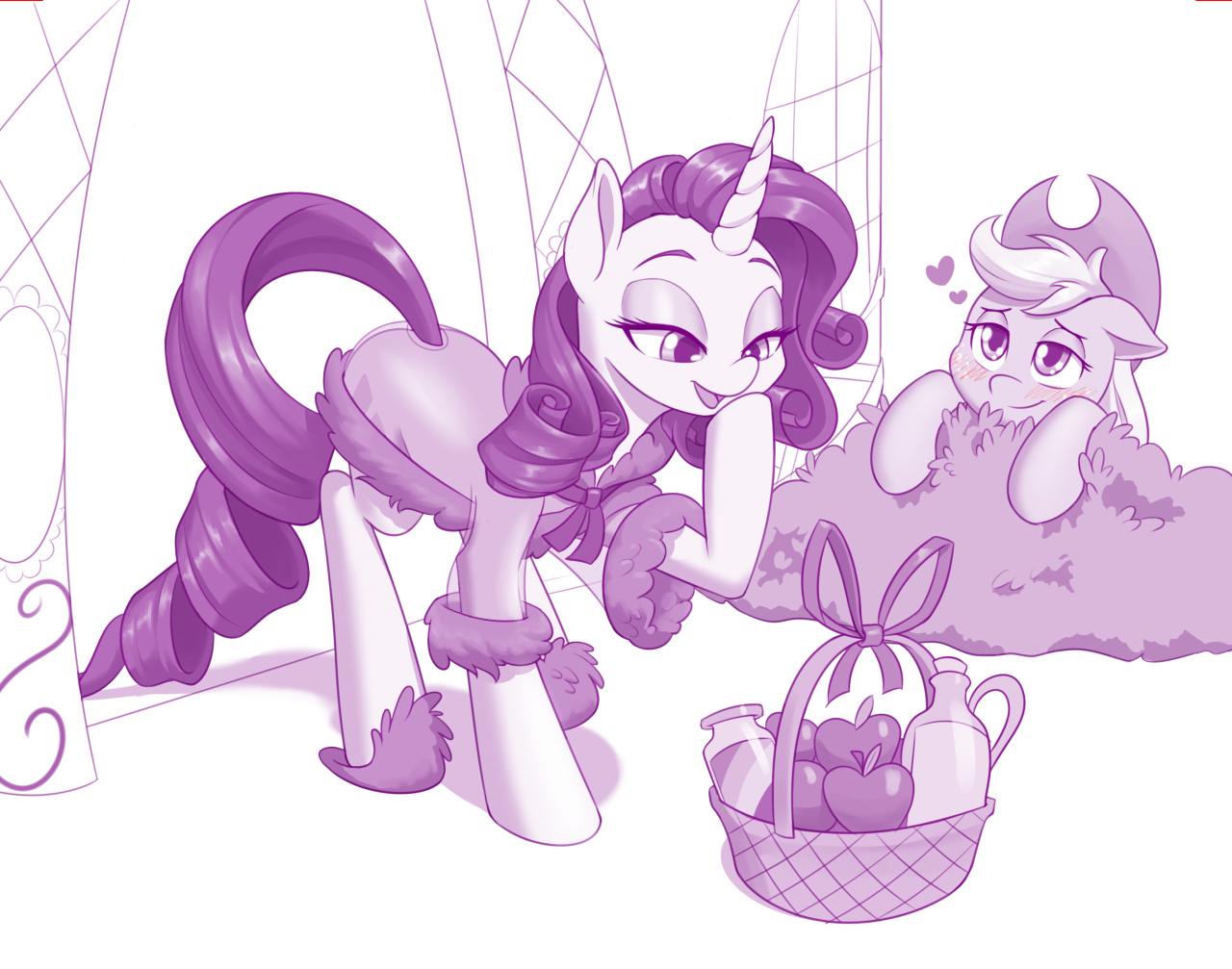 Gift from a secret admirer - My little pony, Rarity, Applejack, MLP Lesbian, Shipping