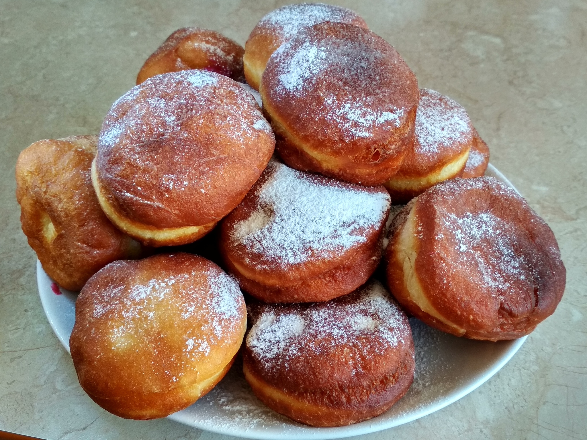 Berliners - My, Donuts, Bakery products, Dough, Longpost, Recipe