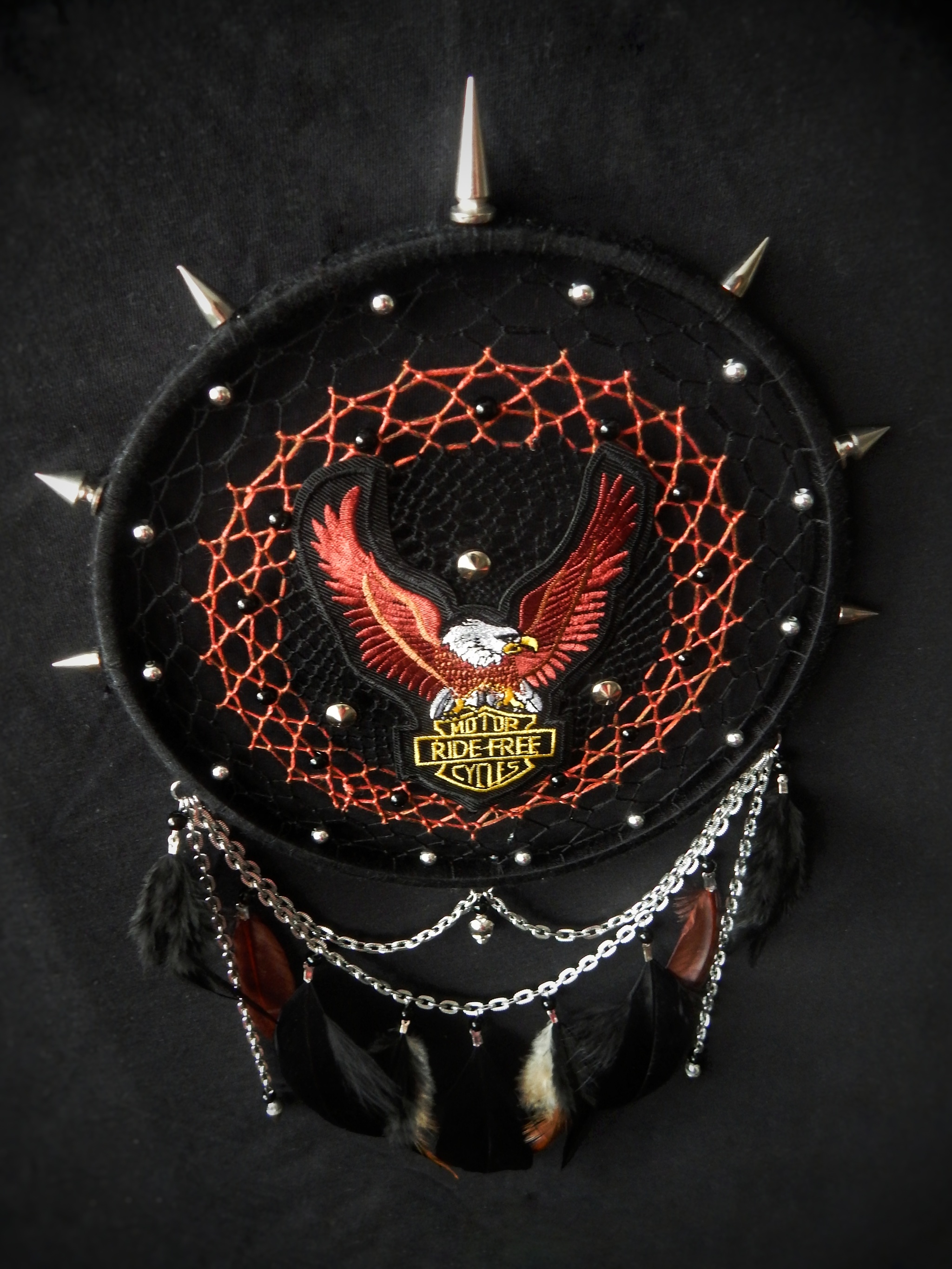 Dreamcatcher Harley-Davidson - My, Dreamcatcher, Brutality, Thorns, Motorcyclists, Moto, Needlework without process, With your own hands, The photo, Longpost