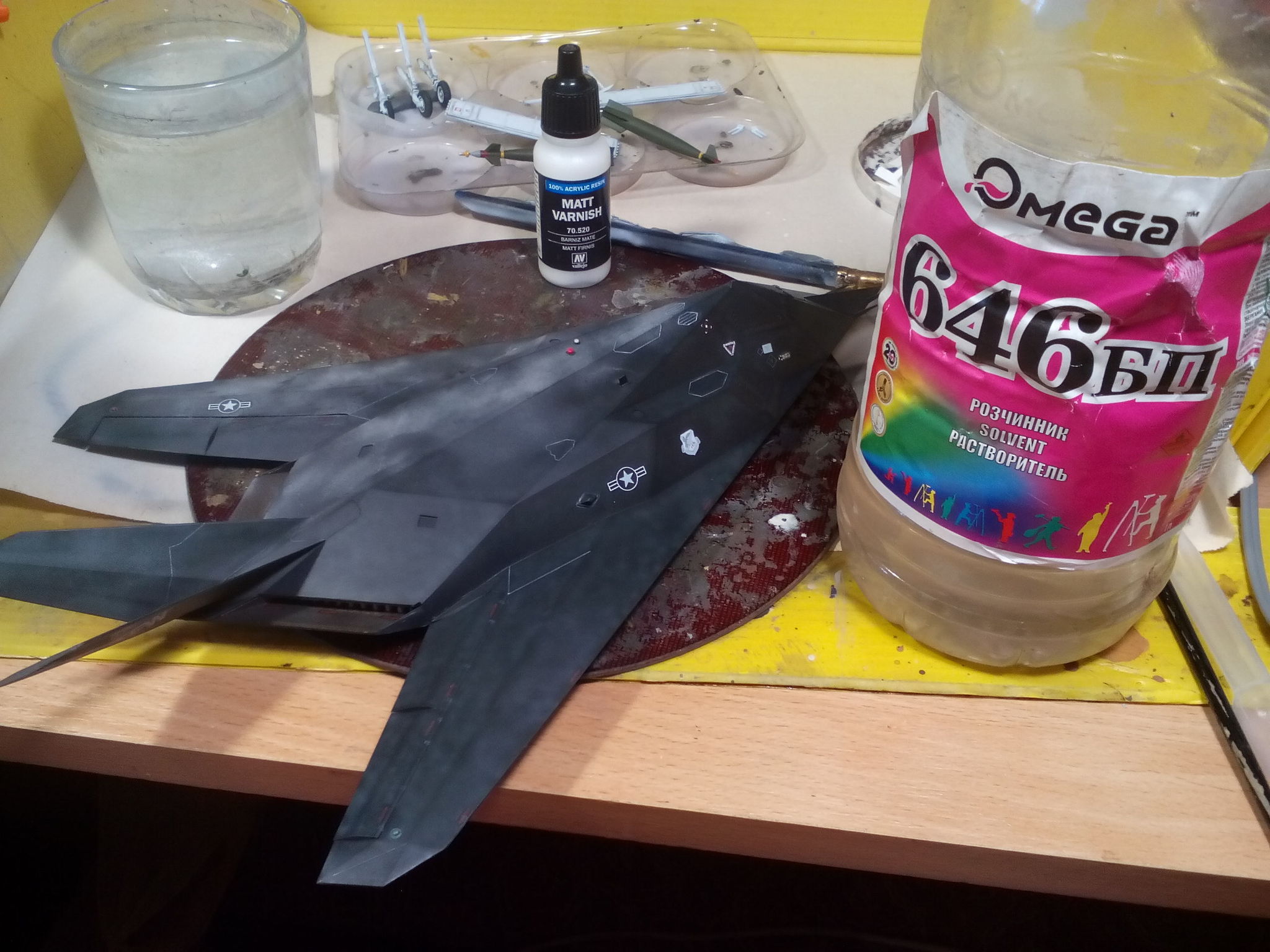 Lockheed F-117A Nighthawk, Modeler (Academy), 1/72. Assembly Notes - My, Stand modeling, Aircraft modeling, Prefabricated model, Assembly, Airbrushing, Stealth, f-117, Hobby, Longpost