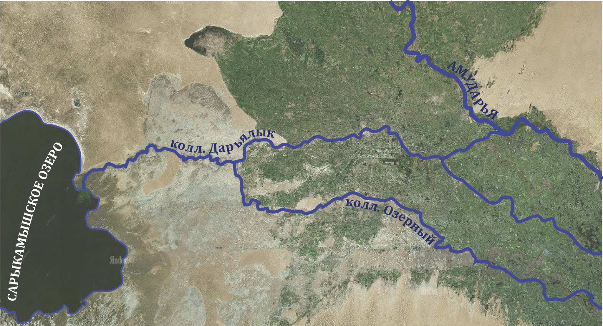 Реки Амударья и Сырдарья на карте