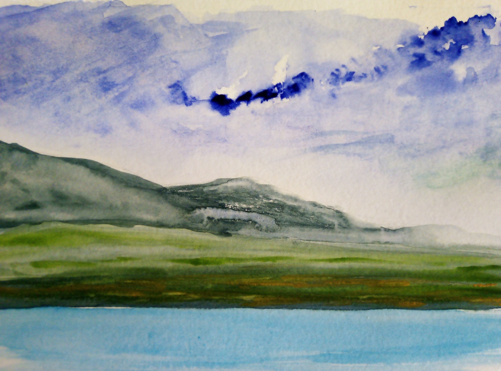 Skyseaclouds. Watercolor - My, Drawing, Hobby, Inspiration, Weekend, Watercolor, Nature, Sketch