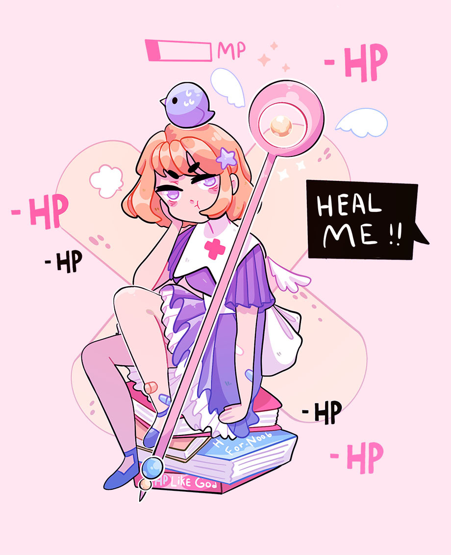 Speedpaint - Tired healer (Procreate) - My, Art, Procreate, Mob0, Drawing, Illustrations, Video