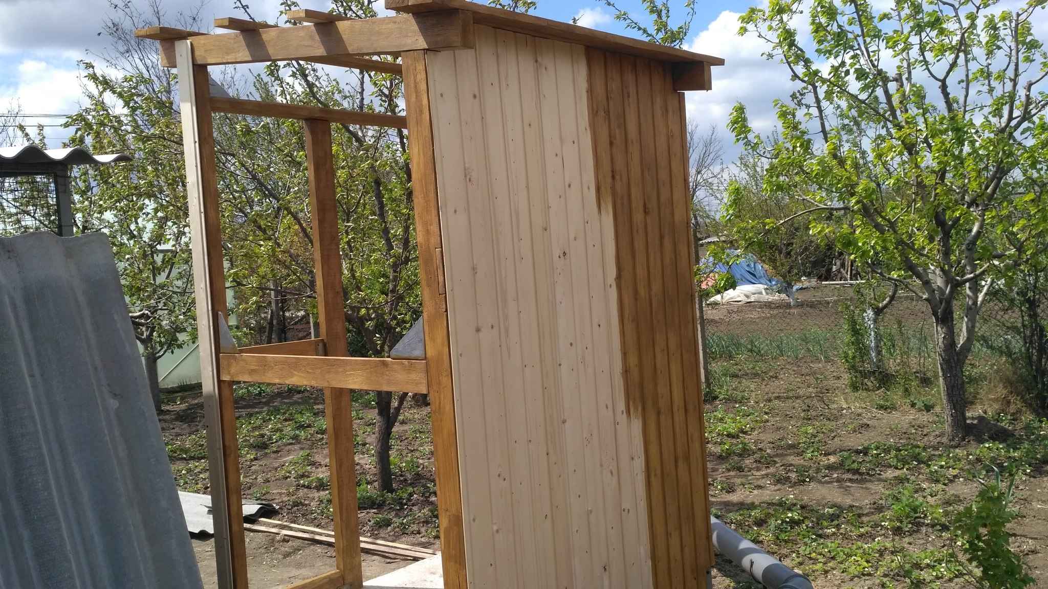 How we built a toilet type toilet - My, Building, With your own hands, Needlework with process, Toilet, Dacha, Longpost