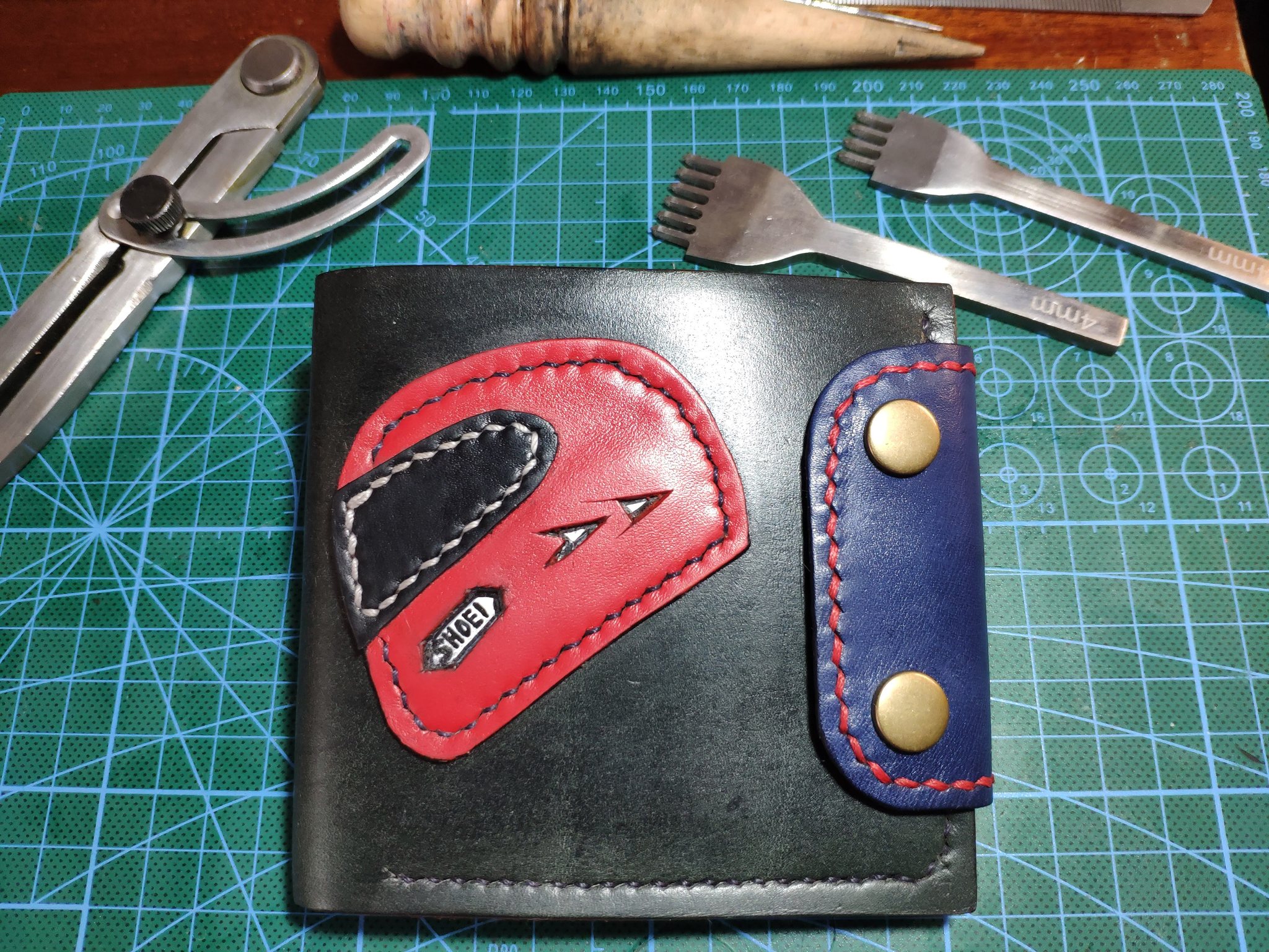 Wallet number 2. DIY - My, Natural leather, With your own hands, Handmade, Leather products, Longpost, Needlework with process