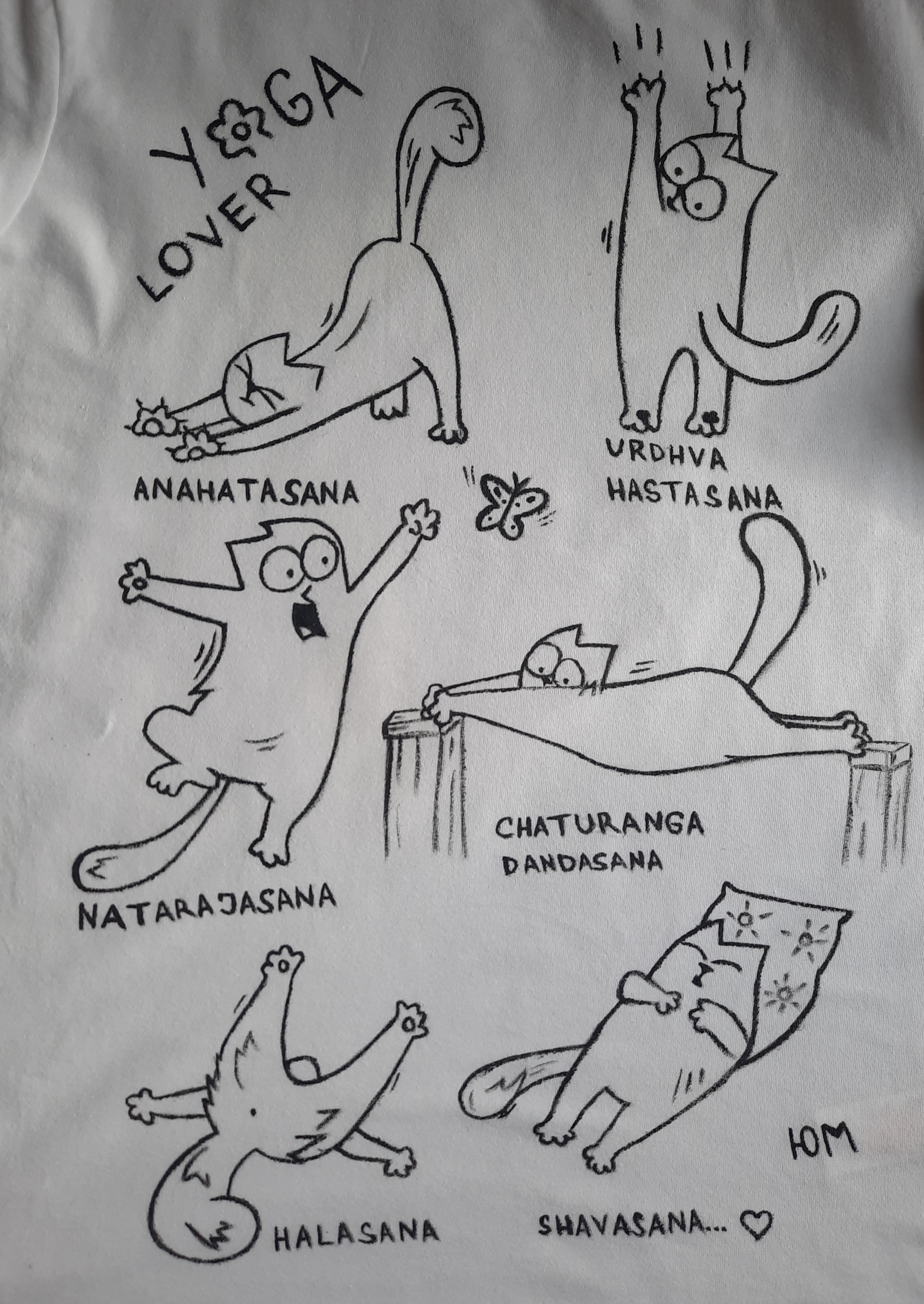 Simon's Southern Cat - My, Simon's cat, T-shirt, Drawing, Yoga, Handmade, Copy, cat, Presents, Longpost