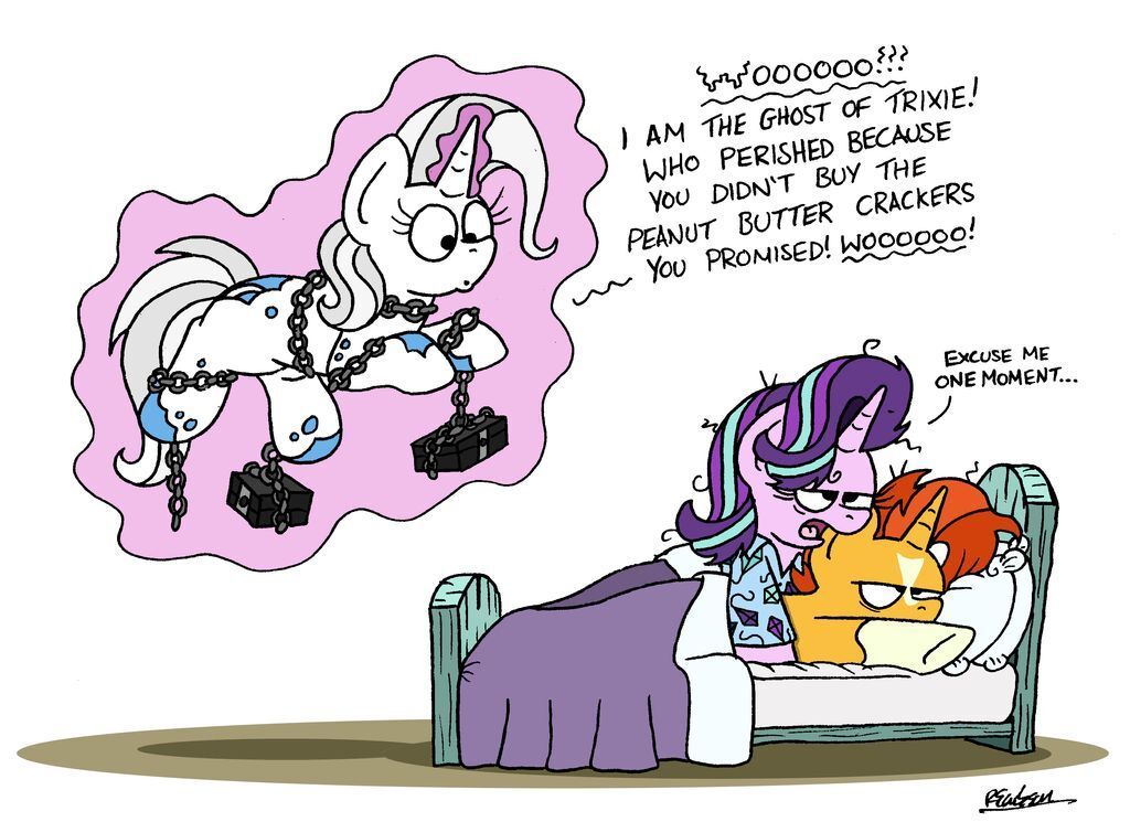 Надоедливый призрак - My Little Pony, PonyArt, Starlight Glimmer, Trixie, Sunburst, Bobthedalek