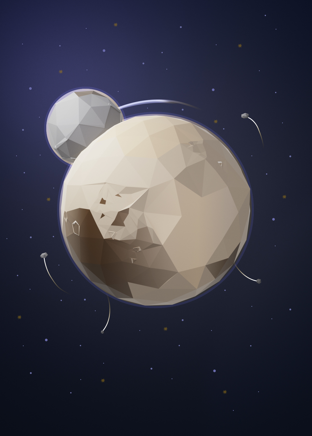 Planets of the Solar System Low Poly - My, Low poly, 3D, solar system, Computer graphics, Planet, Art, Longpost