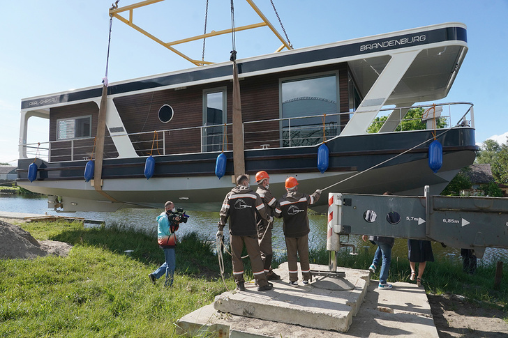 The first floating house built in the Kaliningrad region was launched - Russia, Kaliningrad, Shipbuilding, Longpost