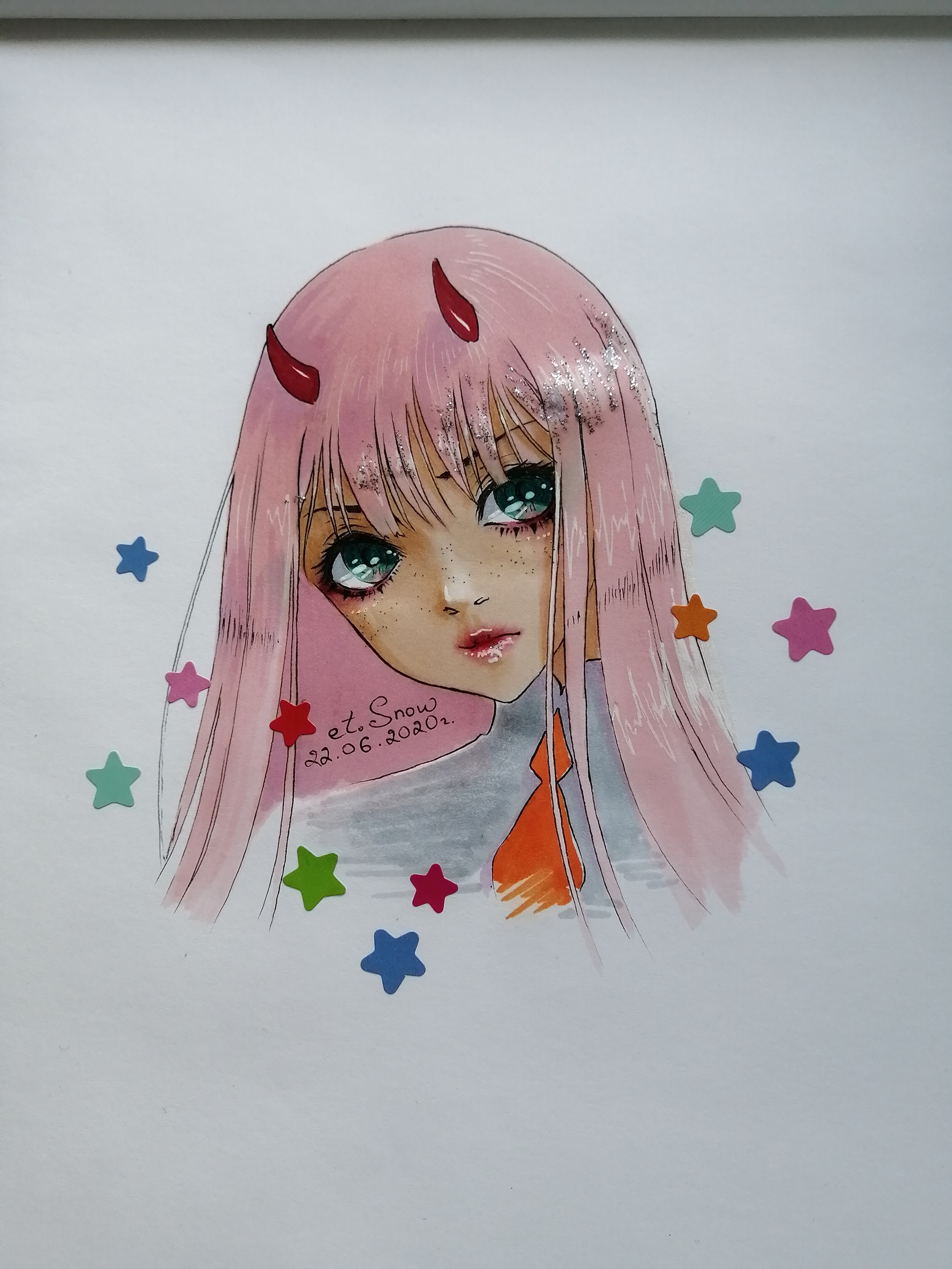 Alive, really, haha - Anime art, Traditional, Sailor Moon, Yuno gasai, Zero two, Longpost