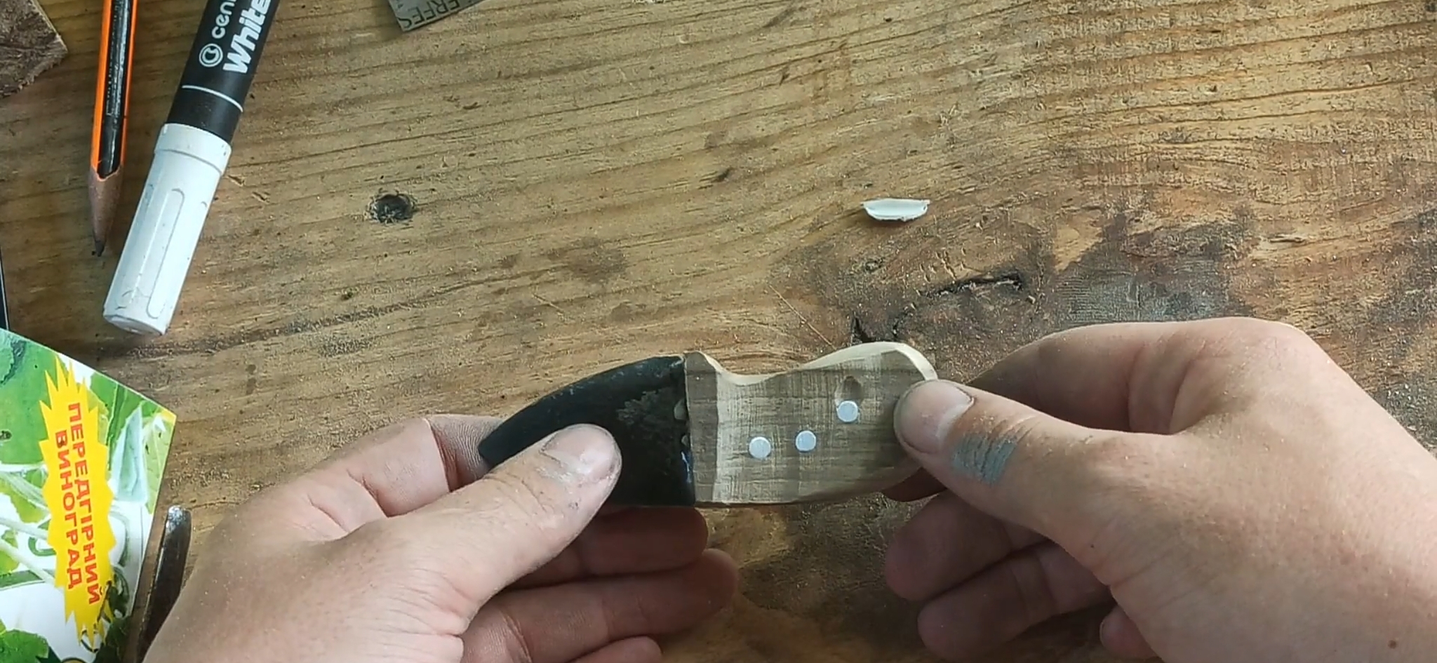 Fishing knife made from a broken blade - My, Knife, With your own hands, Woodworking, Handle, Homemade, Quarantine, Video, Longpost