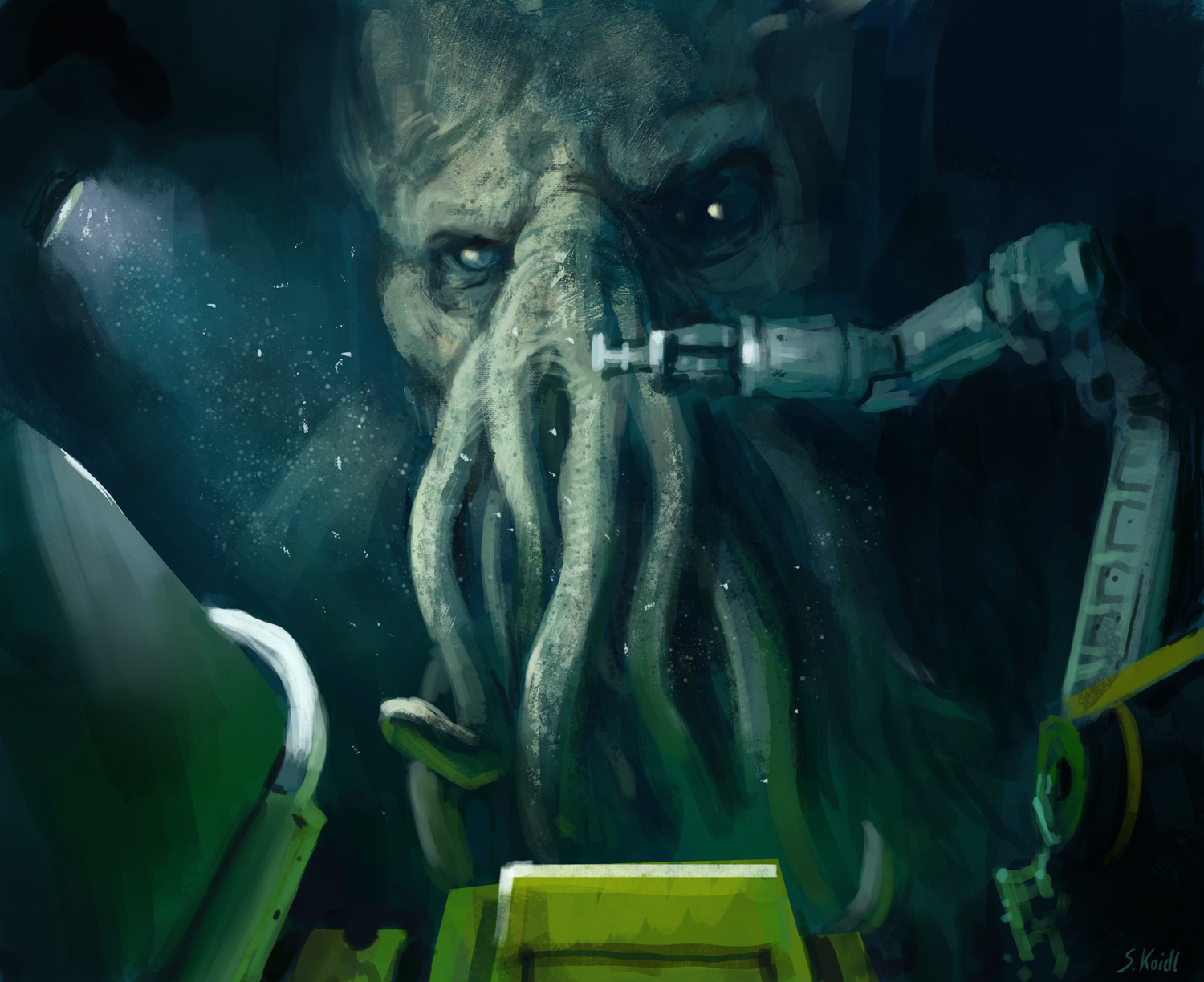 A deep-sea submersible is reporting live... - Art, Cthulhu, Drawing, Stefan koidl