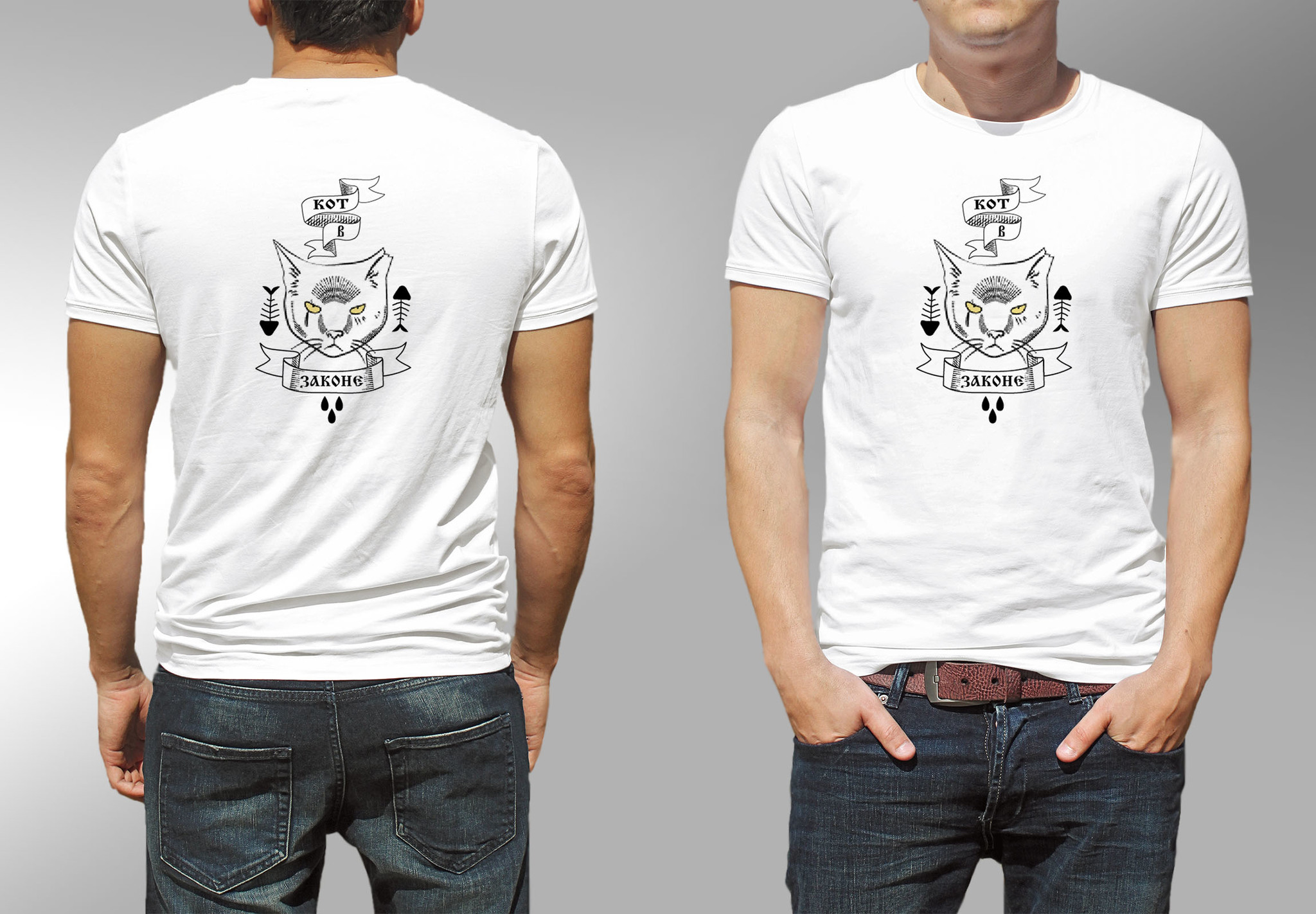 Cat in Law - My, cat, Design, Tattoo, Кружки, T-shirt, Mockup, Longpost