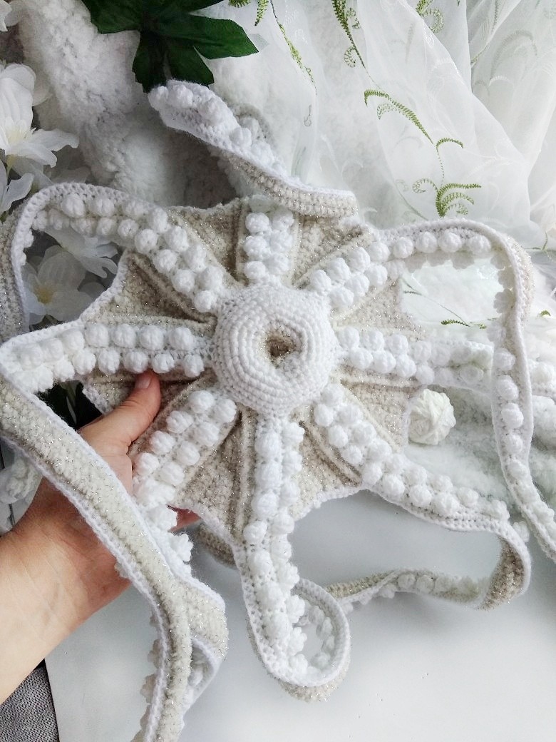 White on white - My, Octopus, Knitting, Crochet, Knitted toys, Longpost