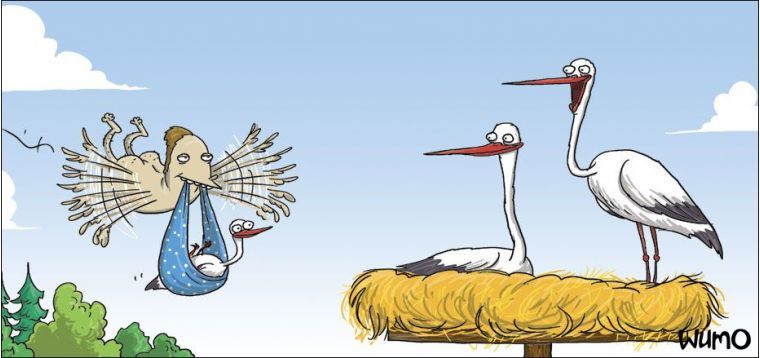 Parallel universe - Comics, Stork, Children, Wulffmorgenthaler