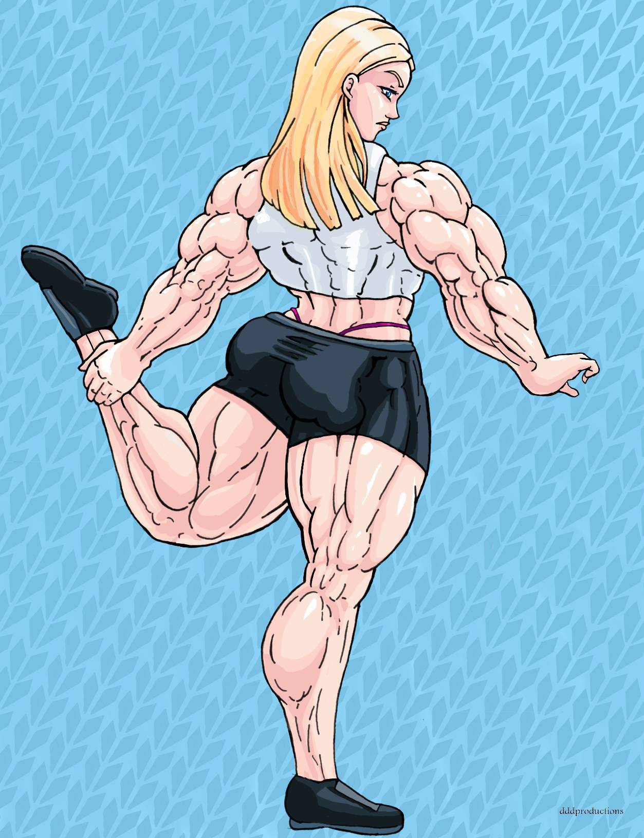 Muscle Girl Drawing