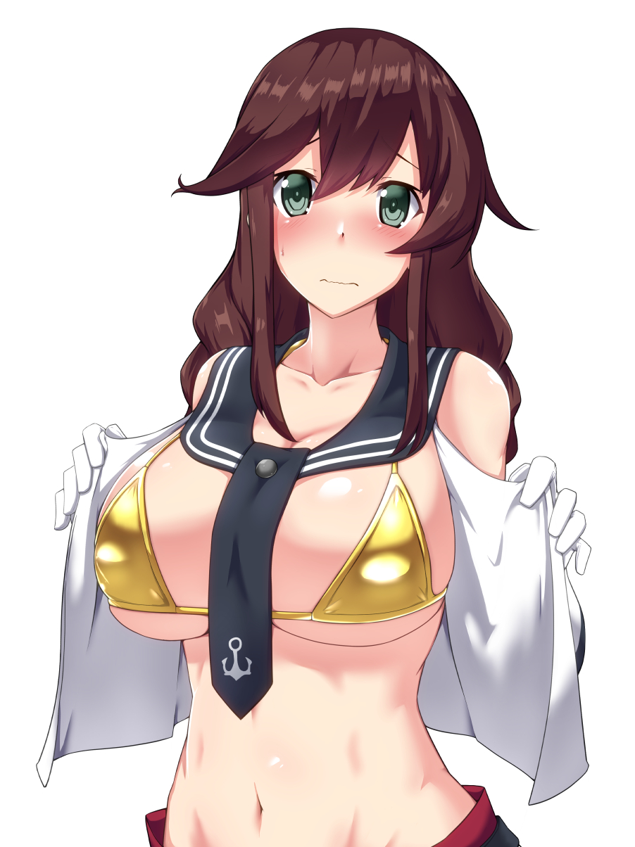 Golden Noshiro - NSFW, Kantai collection, Noshiro, Anime, Anime art, Bikini, Swimsuit, Sugoi dekai