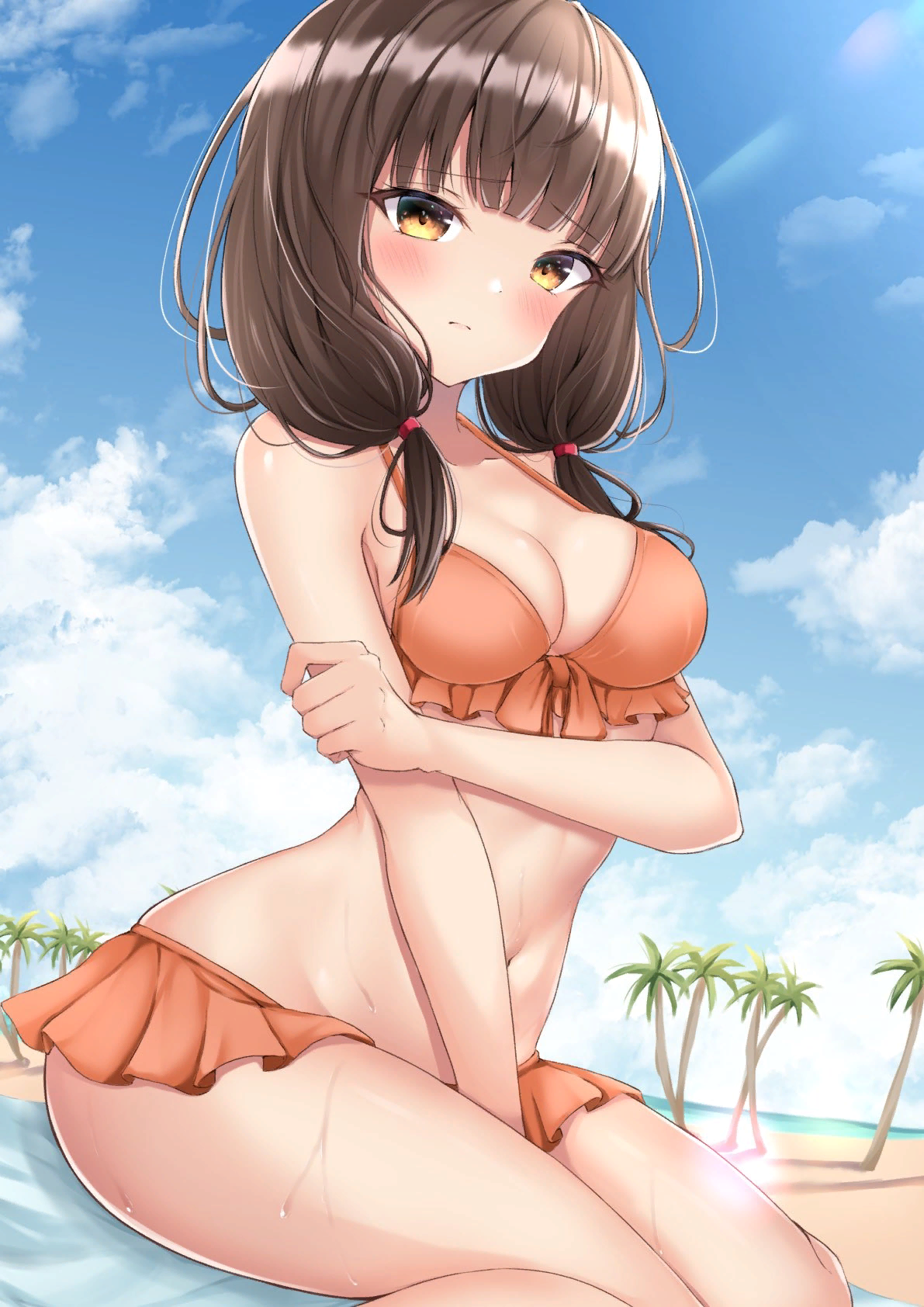 Miko on the beach - Kaguya-Sama wa Kokurasetai, Miko Iino, Anime art, Anime, Swimsuit