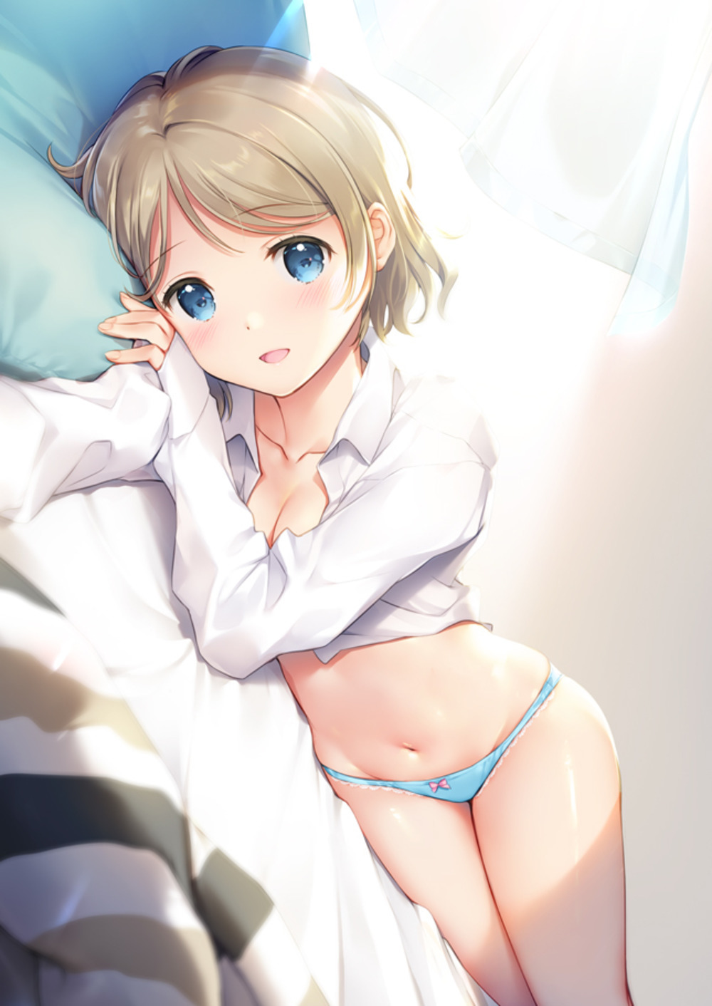 You Watanabe - NSFW, Аниме, Арт, Anime Art, Эротика, Love live! Sunshine!!, Watanabe You, Нижнее белье