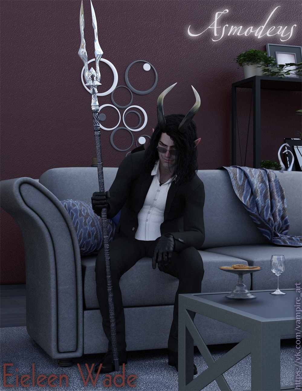 Asmodeus - My, 3D, Vampires, Demon, Art, Supernatural, Interior, Longpost