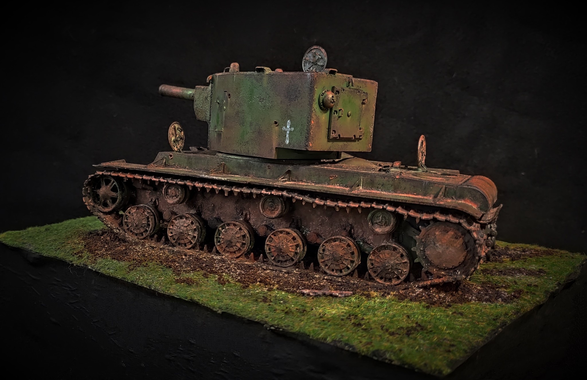 Klim Voroshilov - 2 Diorama (Wrecked KV - 2 in the first years of the war) - My, Diorama, Stand modeling, Kv-2, Tanks, The Great Patriotic War, The photo, With your own hands, Video, Longpost