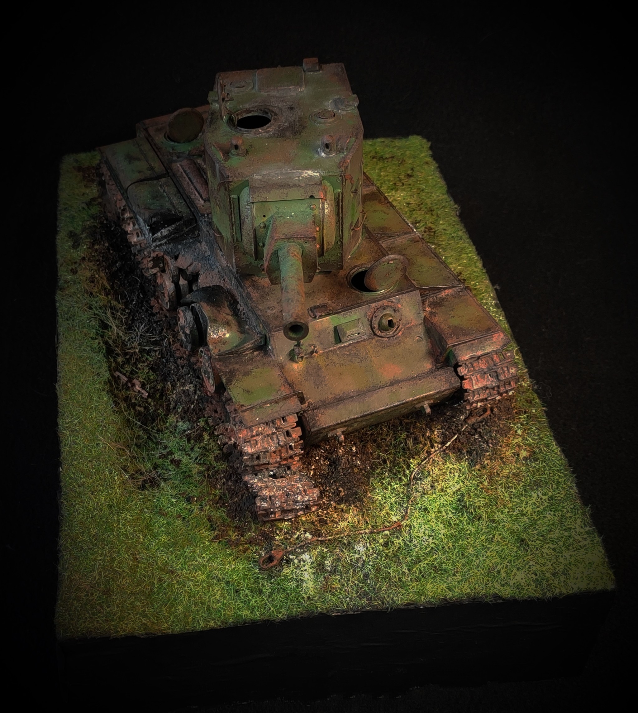 Klim Voroshilov - 2 Diorama (Wrecked KV - 2 in the first years of the war) - My, Diorama, Stand modeling, Kv-2, Tanks, The Great Patriotic War, The photo, With your own hands, Video, Longpost