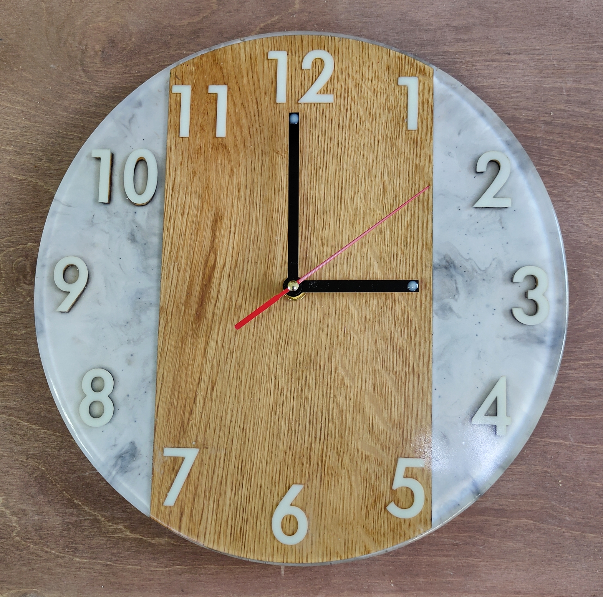 Epoxy resin watch - My, Epoxy resin, Clock, Needlework with process, Phosphor, Laser cutting, Longpost