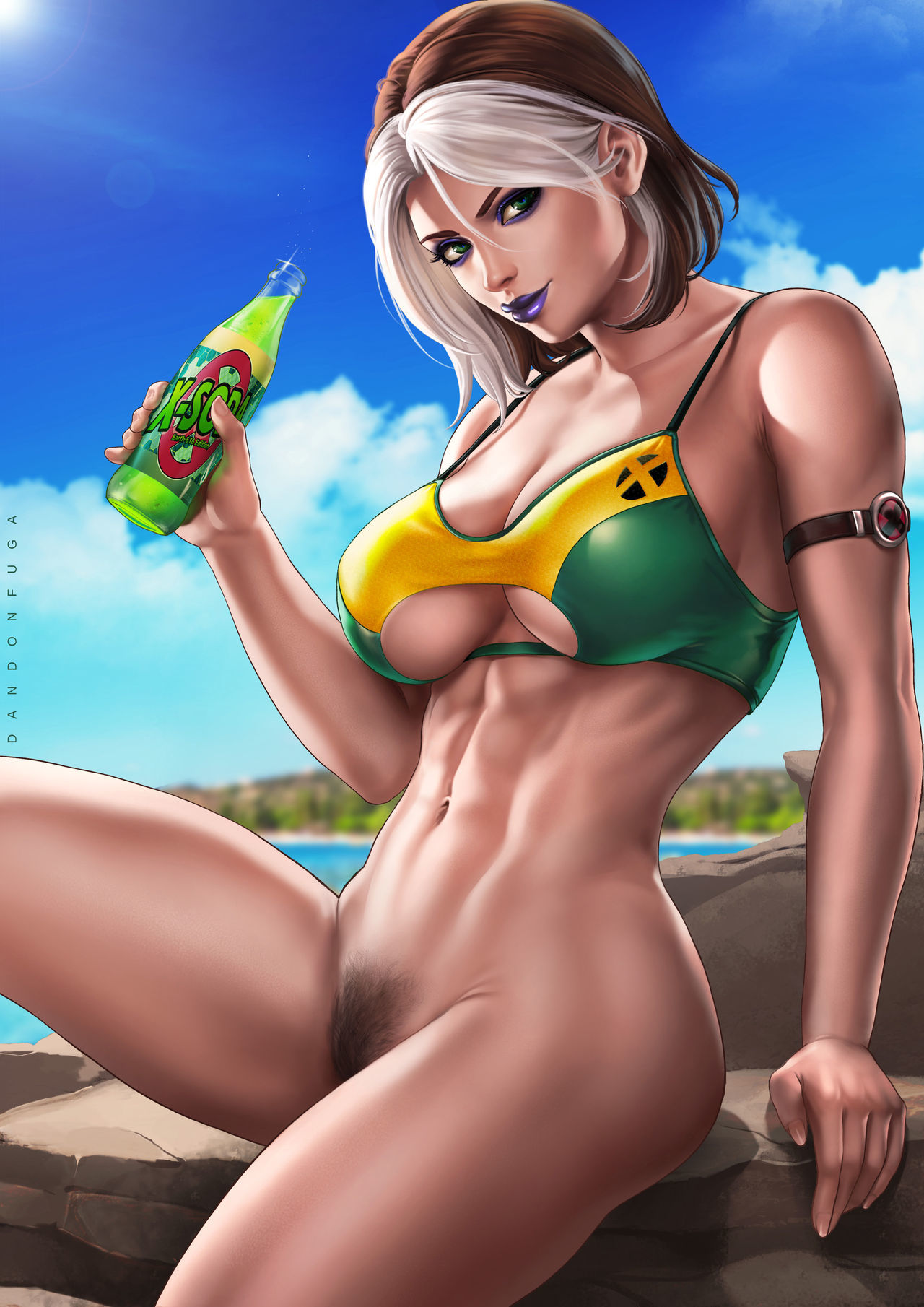 Rogue (X-Men) - NSFW, Art, Marvel, X-Men, Erotic, Boobs, Bikini, Dandonfuga, Longpost, Rogue (X-Men)