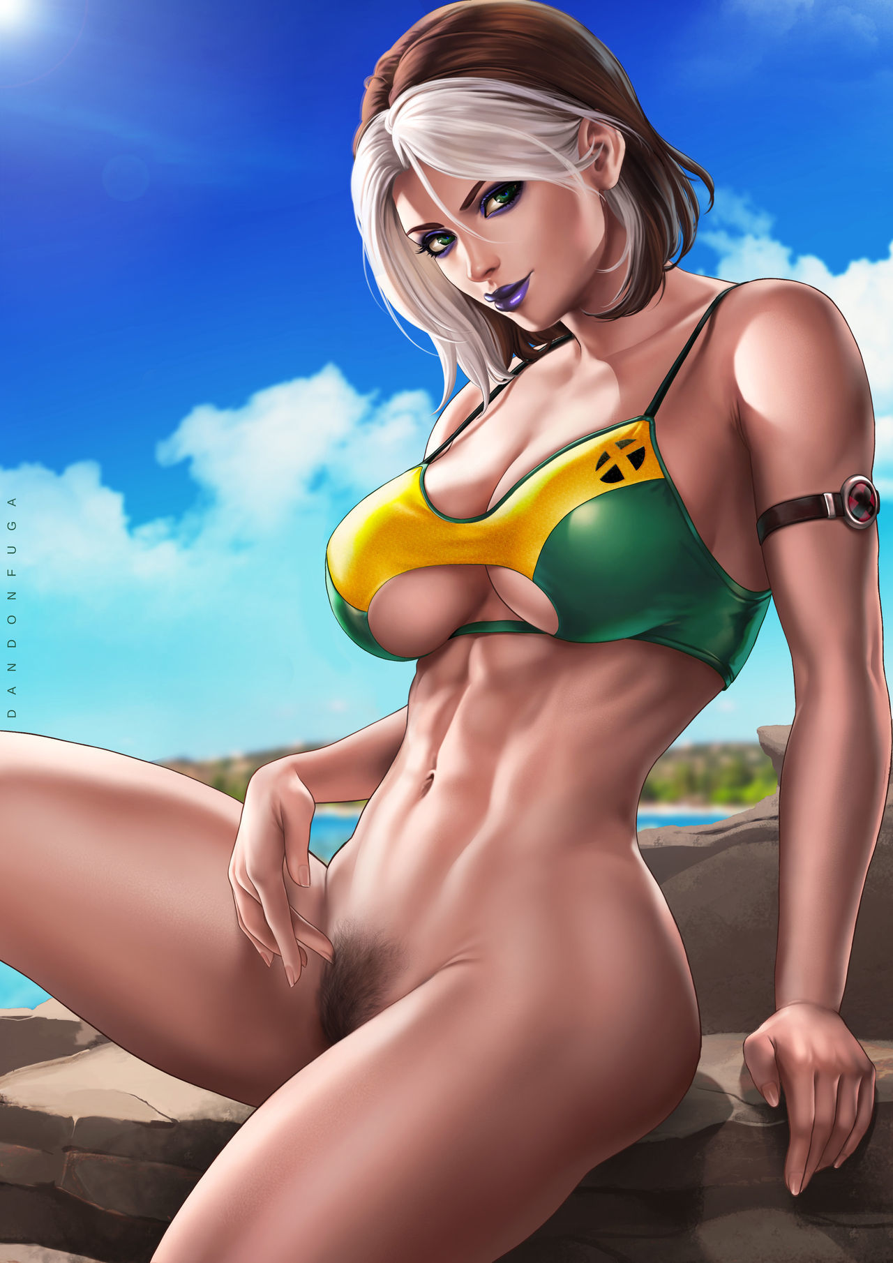 Rogue (X-Men) - NSFW, Art, Marvel, X-Men, Erotic, Boobs, Bikini, Dandonfuga, Longpost, Rogue (X-Men)