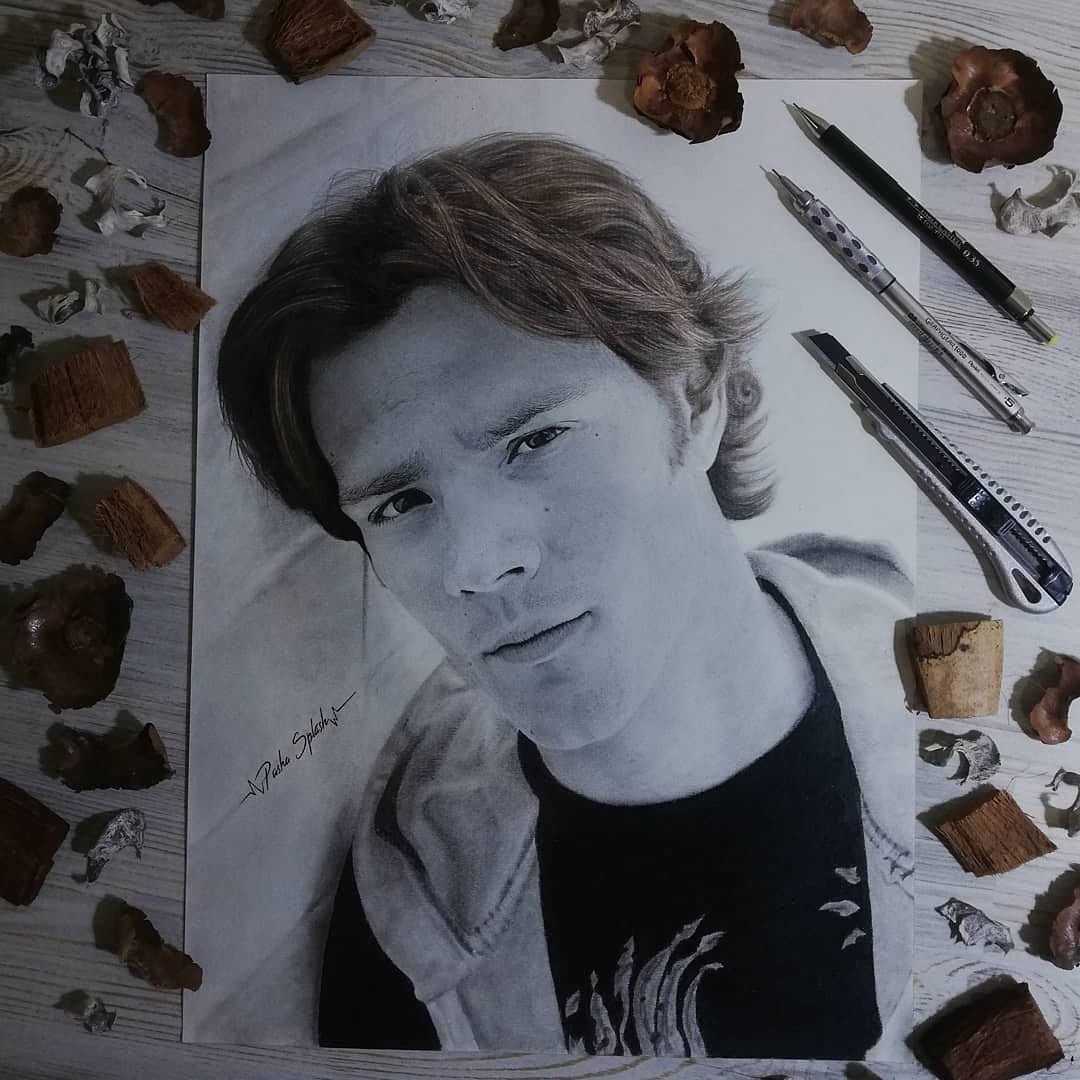 Jared Padalecki VS Jensen Ackles - My, Supernatural, Jensen Ackles, Jared Padalecki, Portrait, Pencil drawing, Longpost