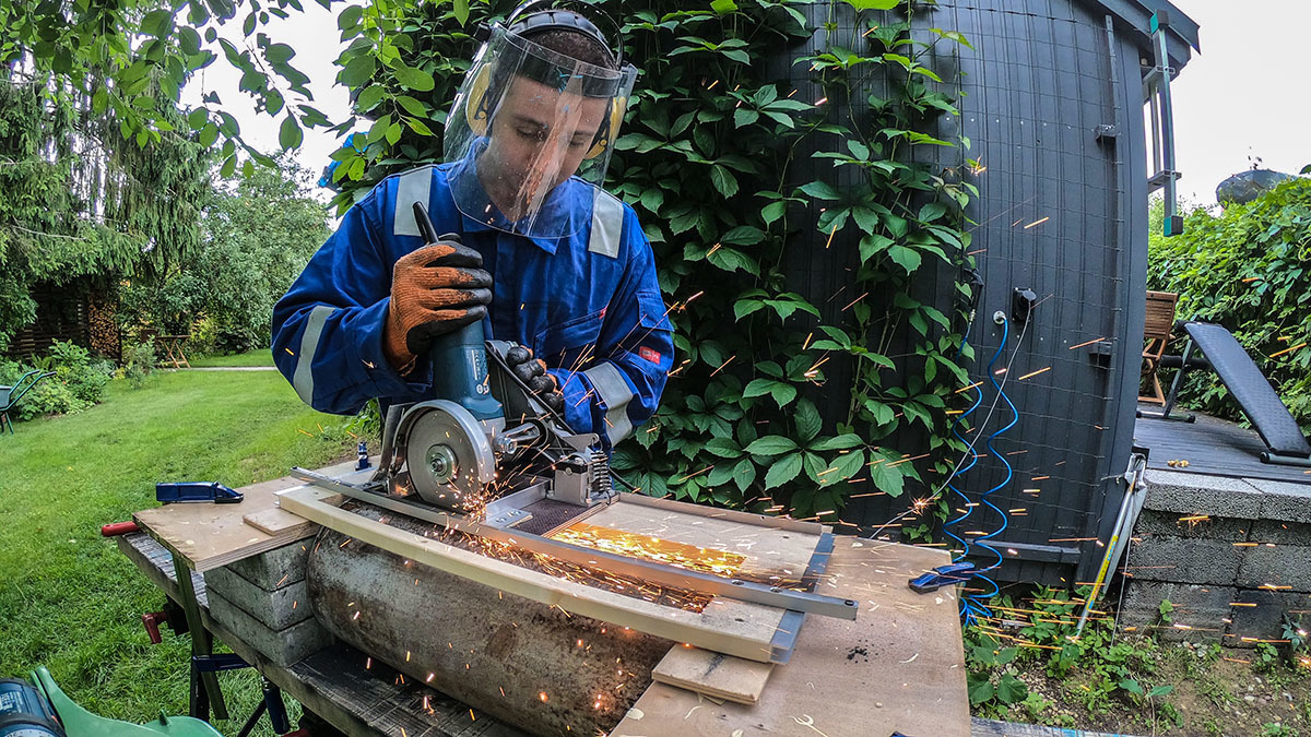 How to perfectly saw a steel pipe lengthwise - My, Bulgarian, Homemade, Saw cut, Steel, Technologies, Workshop, Video, Longpost, Needlework with process