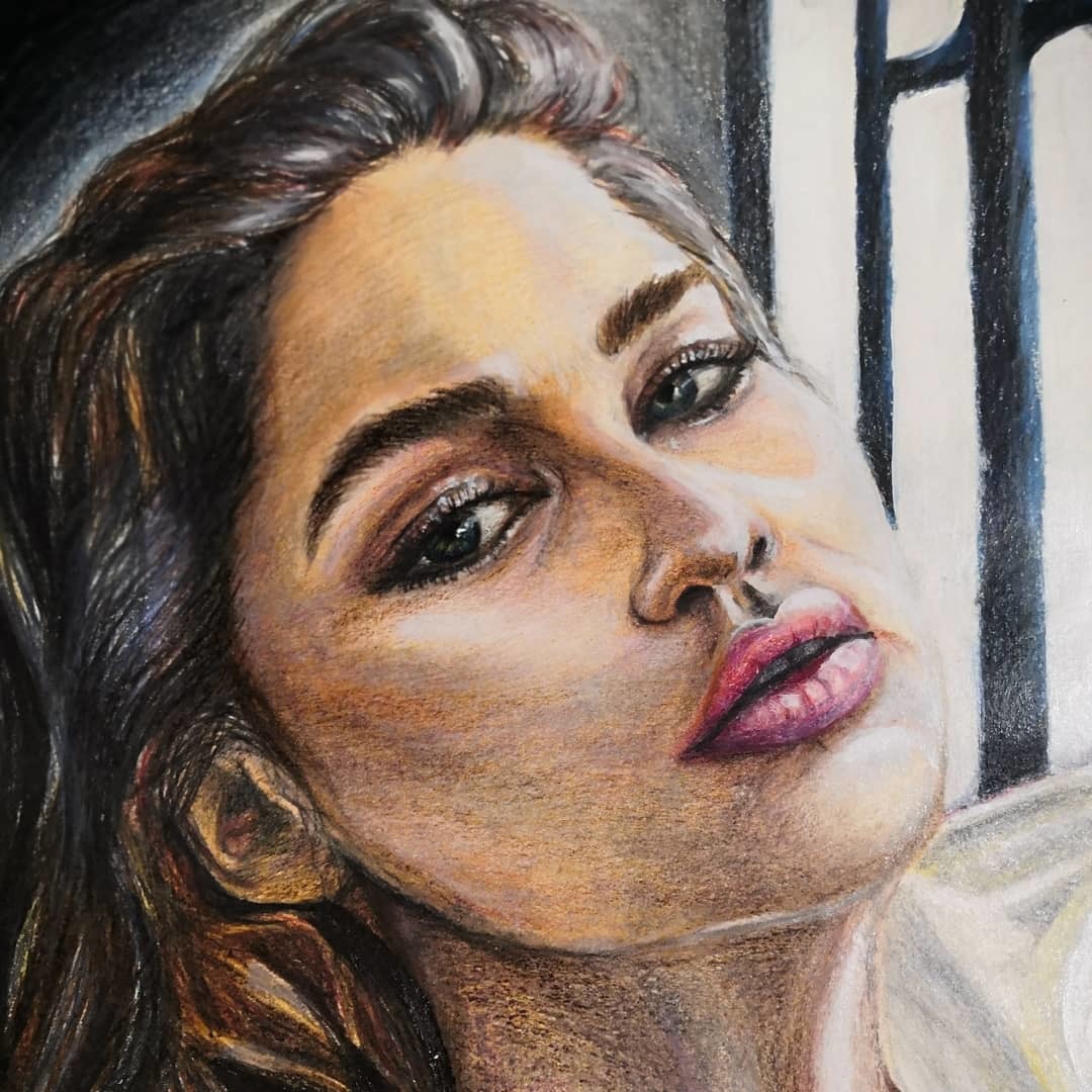 Artist, sharing my works - My, Portrait, Artist, Emilia Clarke, Art, Fan art, Watercolor, Game of Thrones, Video, Longpost