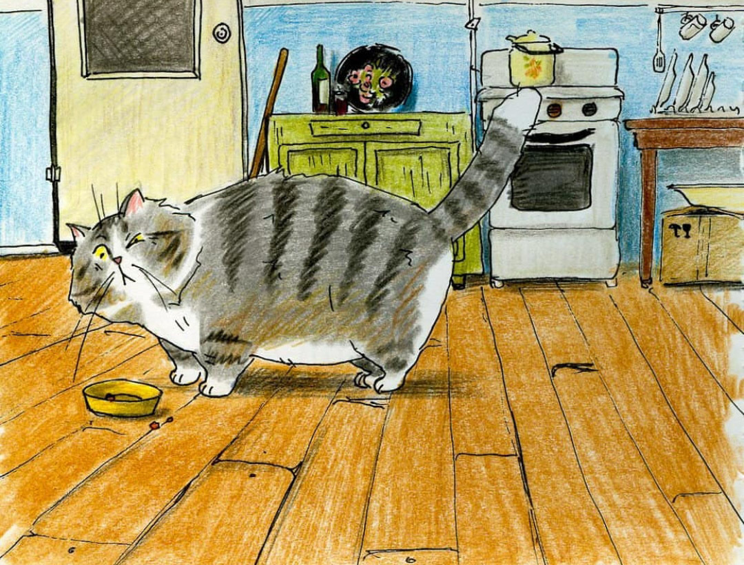 Communal cat - My, Art, Drawing, cat, Illustrations, Artist, Communal, Graphics