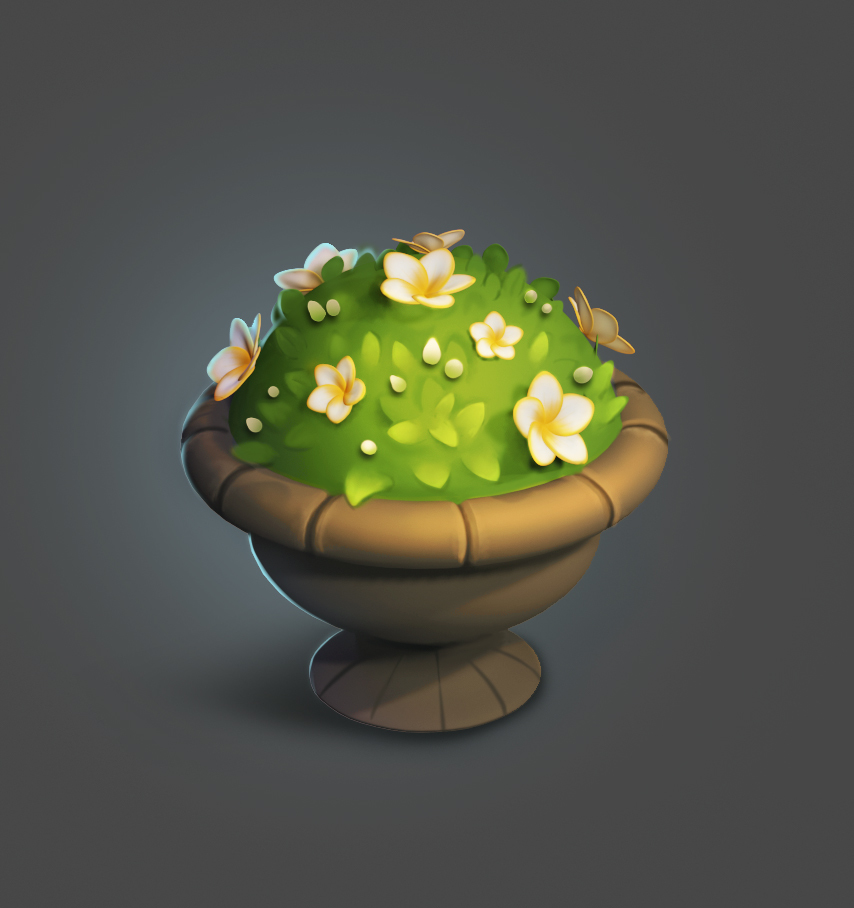 Bush smear - My, 3D, 3D modeling, Art, Gamedev