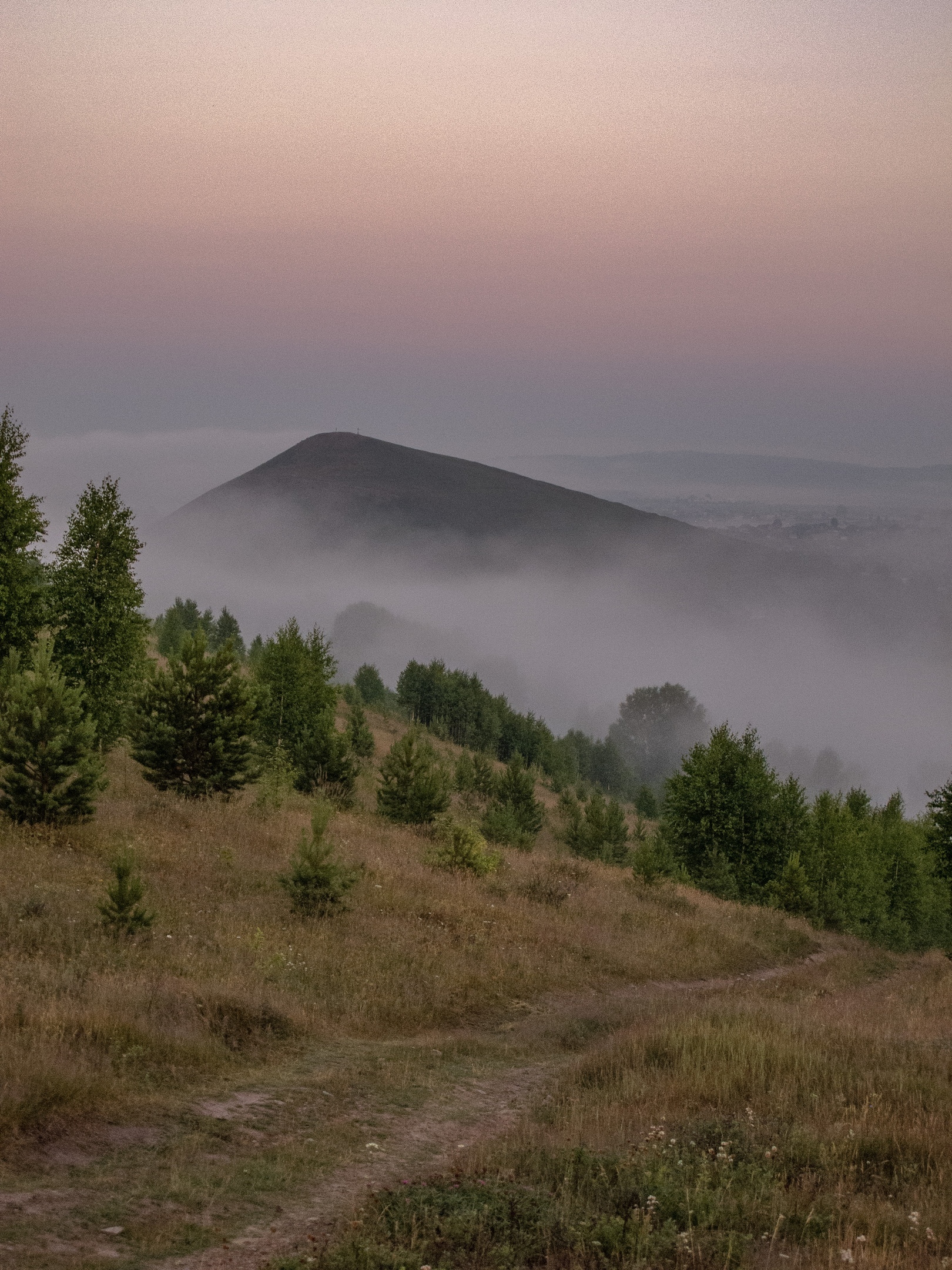 Dawn on the mountain - My, dawn, The sun, Fog, Ural, Ust-Katav, The photo, Longpost