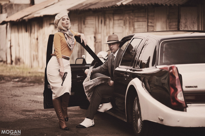 Bonnie and Clyde. Cosplay - My, Cosplay, Gangsters, The photo, Art, That couple more, Longpost