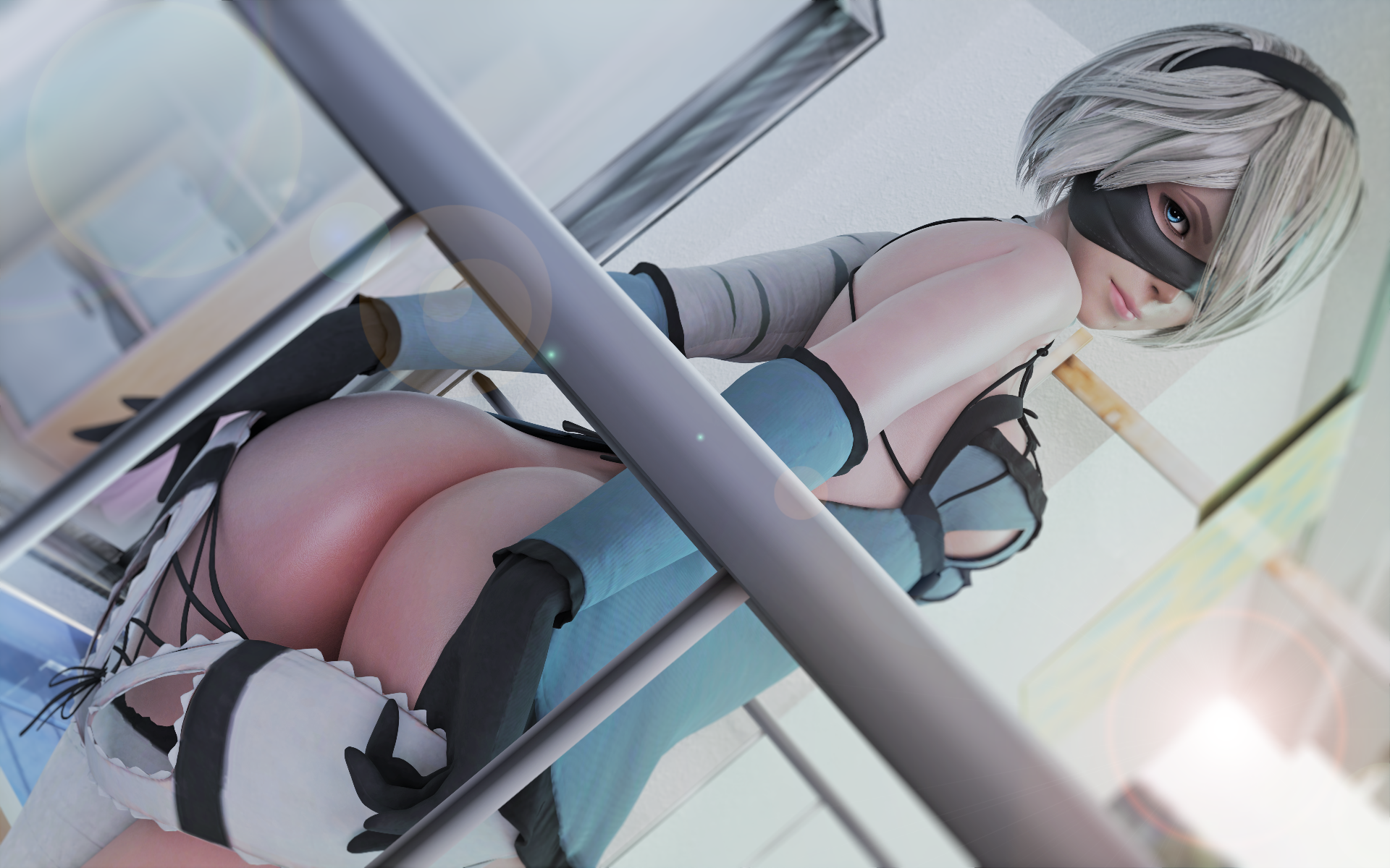 Nier, 2b - NSFW, NIER Automata, Yorha unit No 2 type B, Erotic, Computer graphics, Games, Booty, Boobs, Longpost